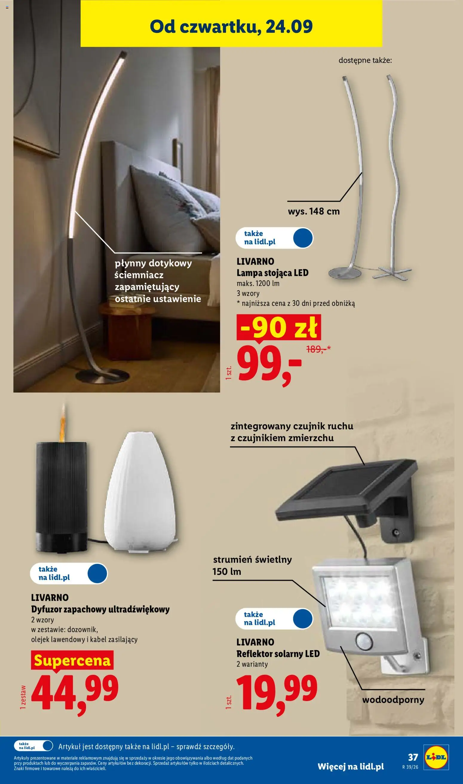 Lidl Polsko katalog od 21.09.2026 | Strana: 45 | Produkty: Kabel, Reflektor, Lampa, LED