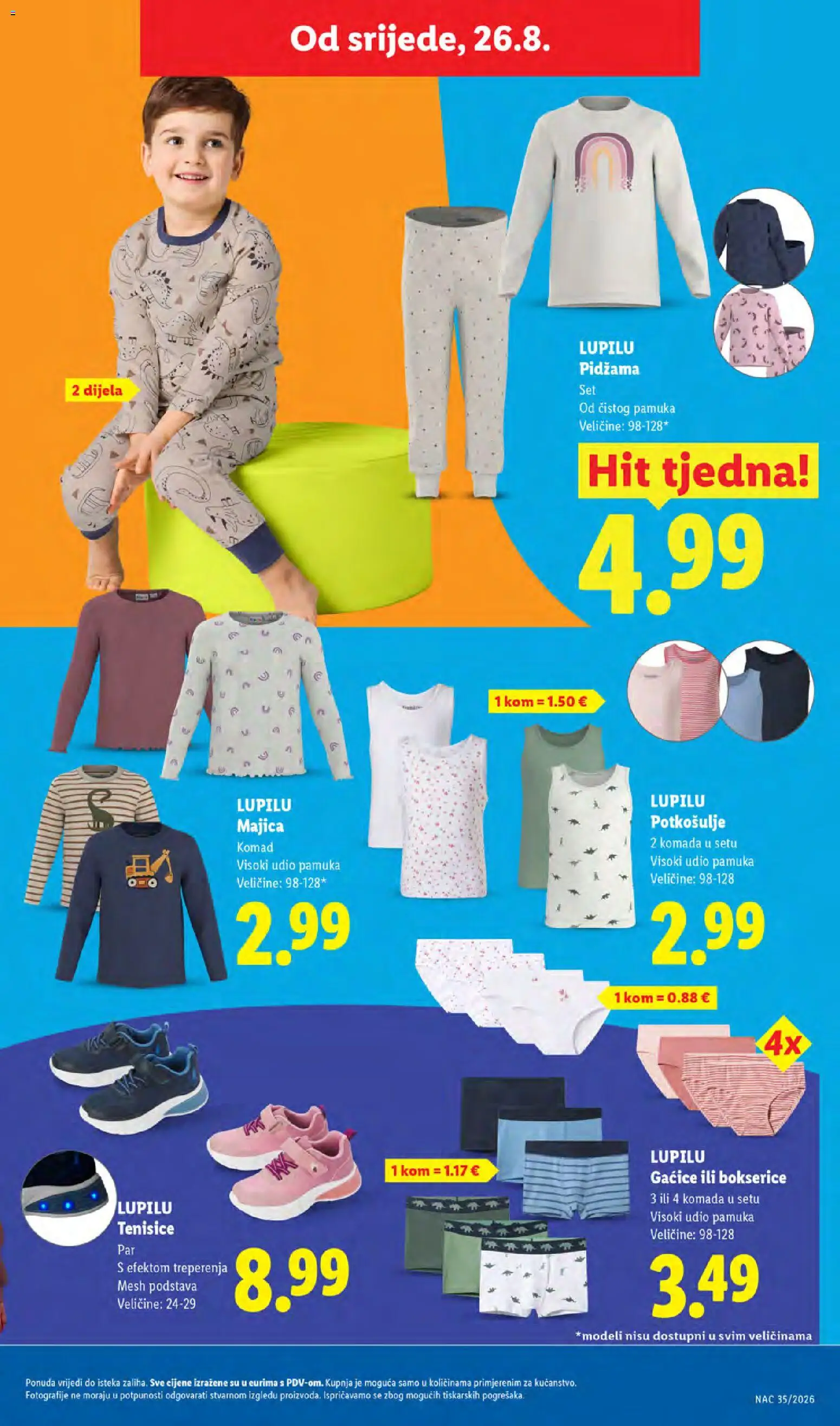 Lidl katalog | vrijedi od 24.08.2026 | Stranica: 31 | Proizvodi: Majica, Gaćice, Bokserice, Tenisice