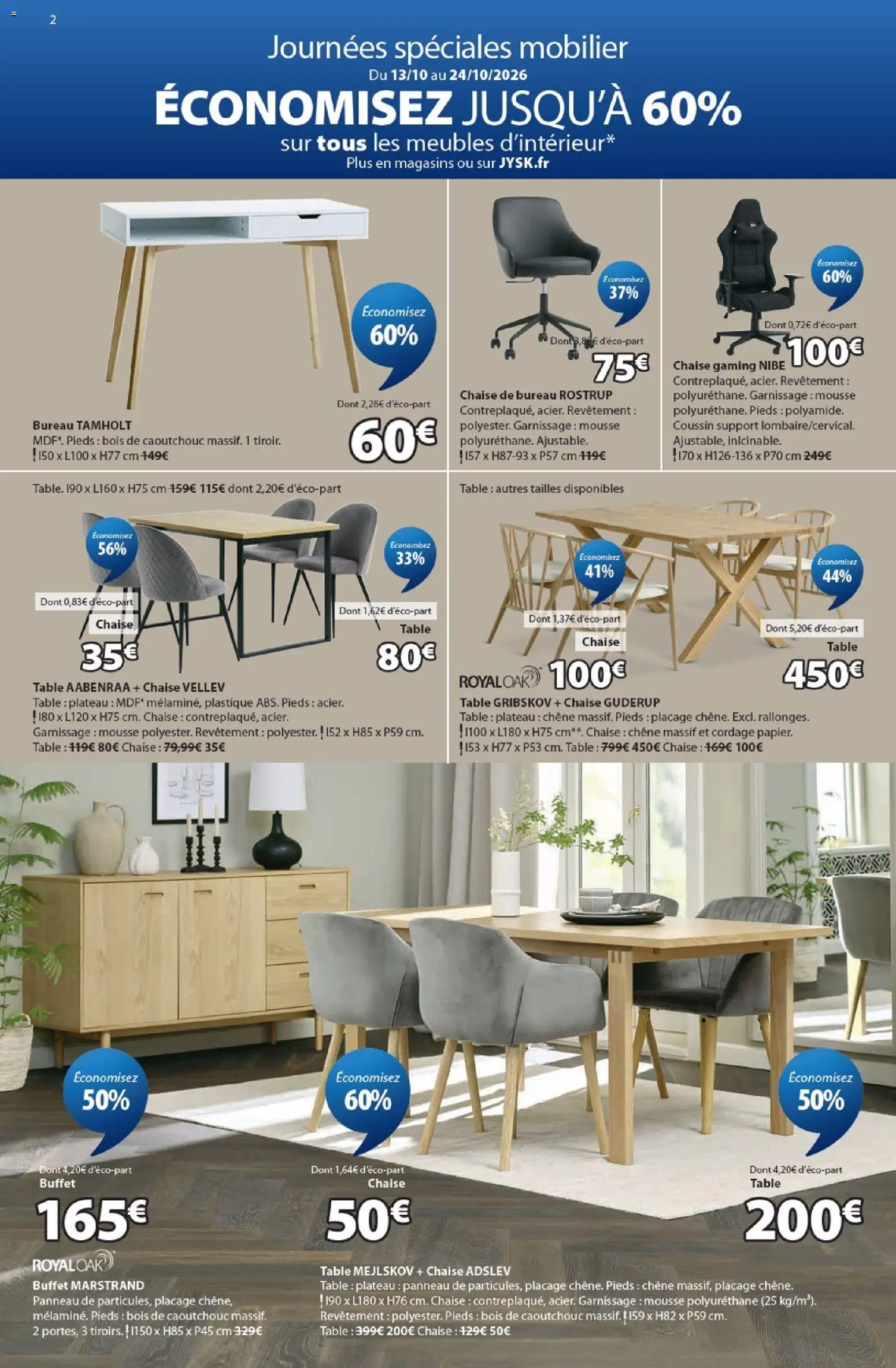 {H1} | Page: 2 | Produits: Mousse, Chaise gaming, Chaise, Buffet