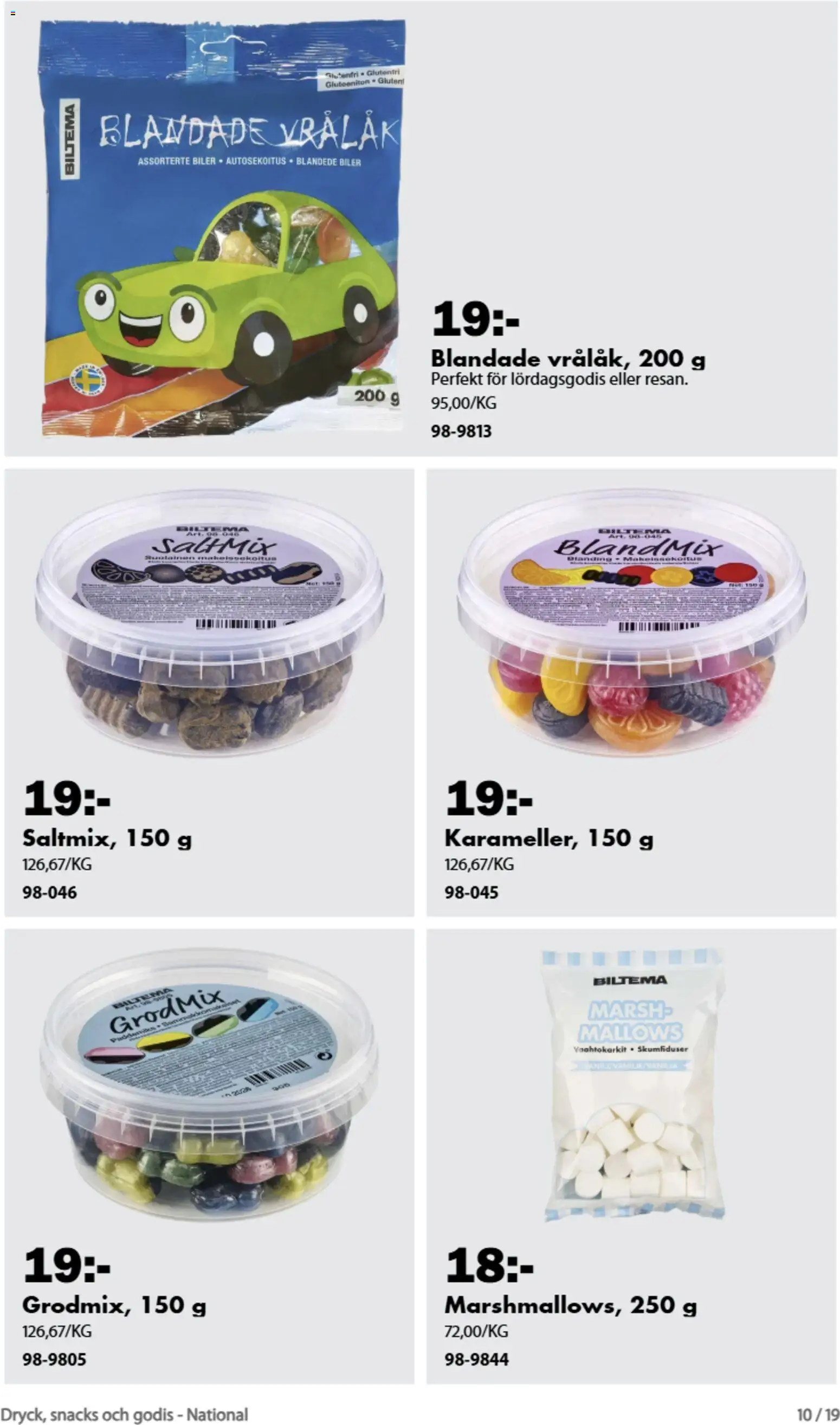 Biltema reklamblad aktuell från 21/08/2026 | Sida: 10 | Produkter: Snacks, Godis