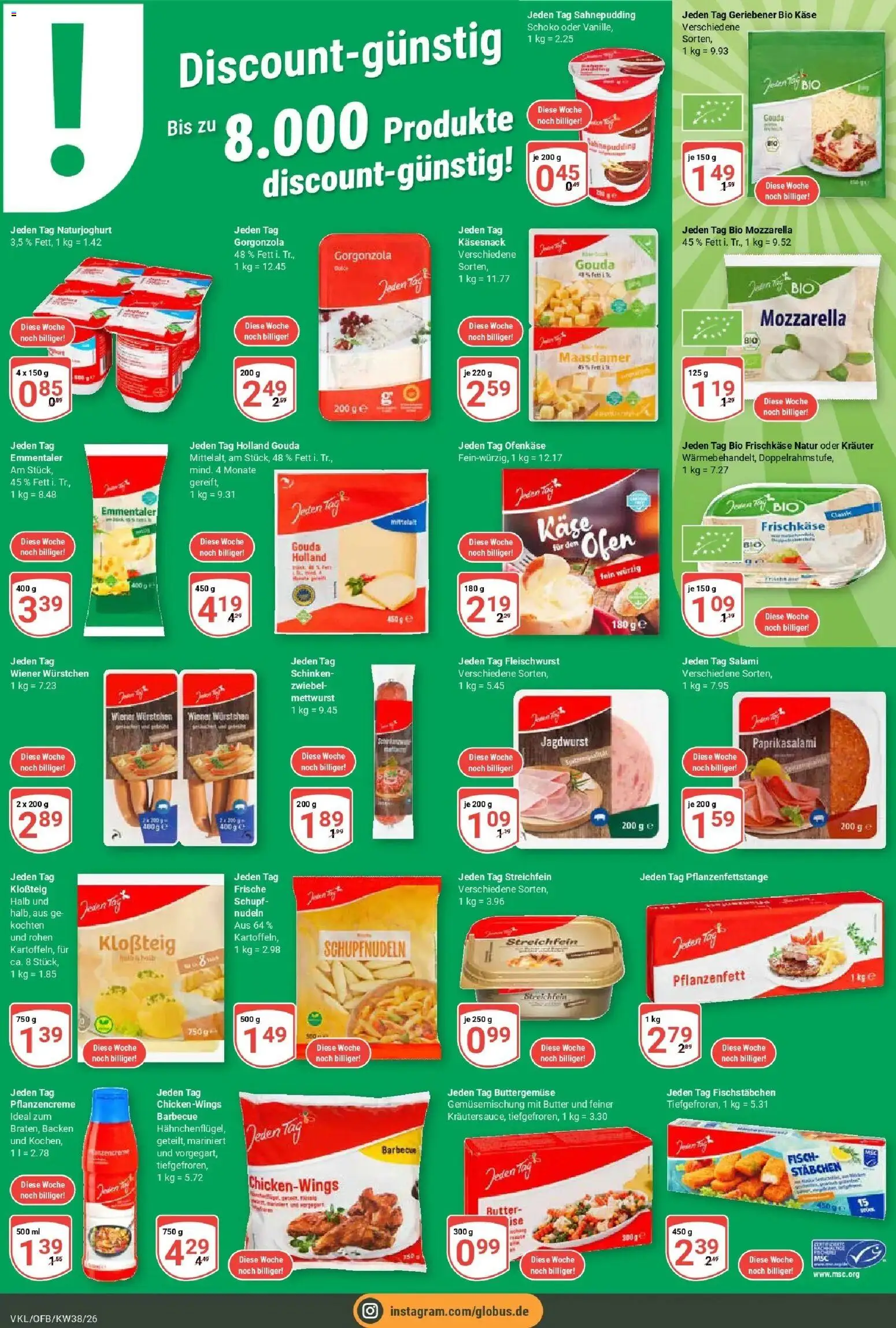 Globus Prospekt Völklingen (ab 14.09.2026) » Angebote online | Seite: 8 | Produkte: Käse, Gouda, Fisch, Salami
