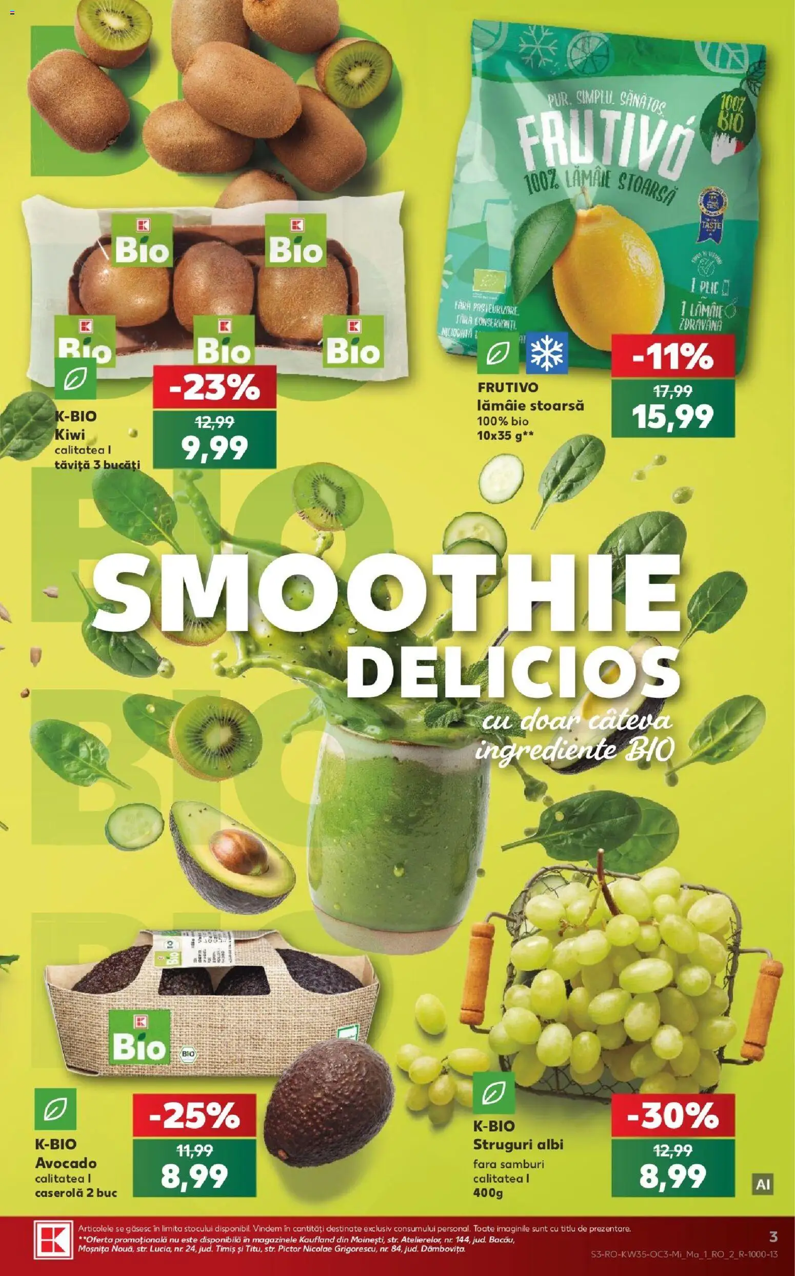 Noul catalog Kaufland – valabil de la 26.08.2026 | Pagină: 3 | Produse: Bio, Caserola, Avocado, Lămâie