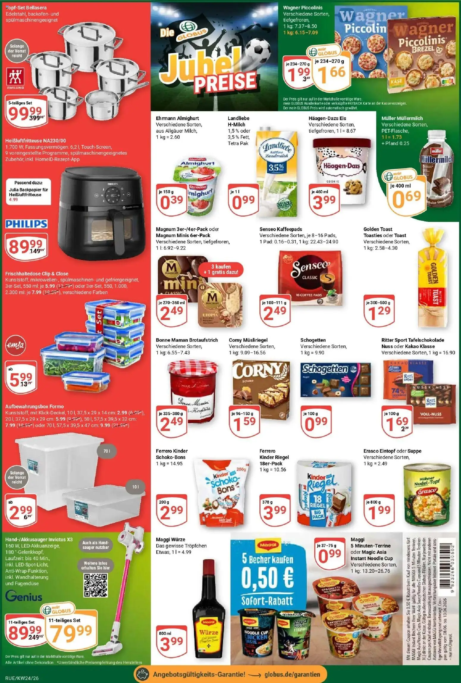 Globus Prospekt Rüsselsheim – gültig ab 08.06.2026 | Seite: 4 | Produkte: Senseo, Käse, Ritter sport, Schogetten