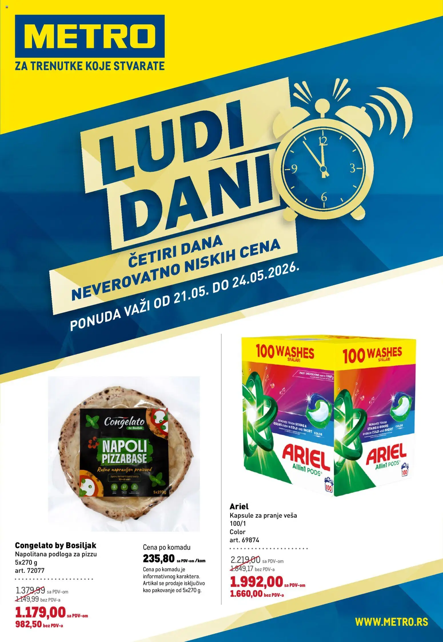 Metro katalog - važi od 21.05.2026 | Strana: 1 | Proizvode: Ariel, Kapsule, Pakovanje