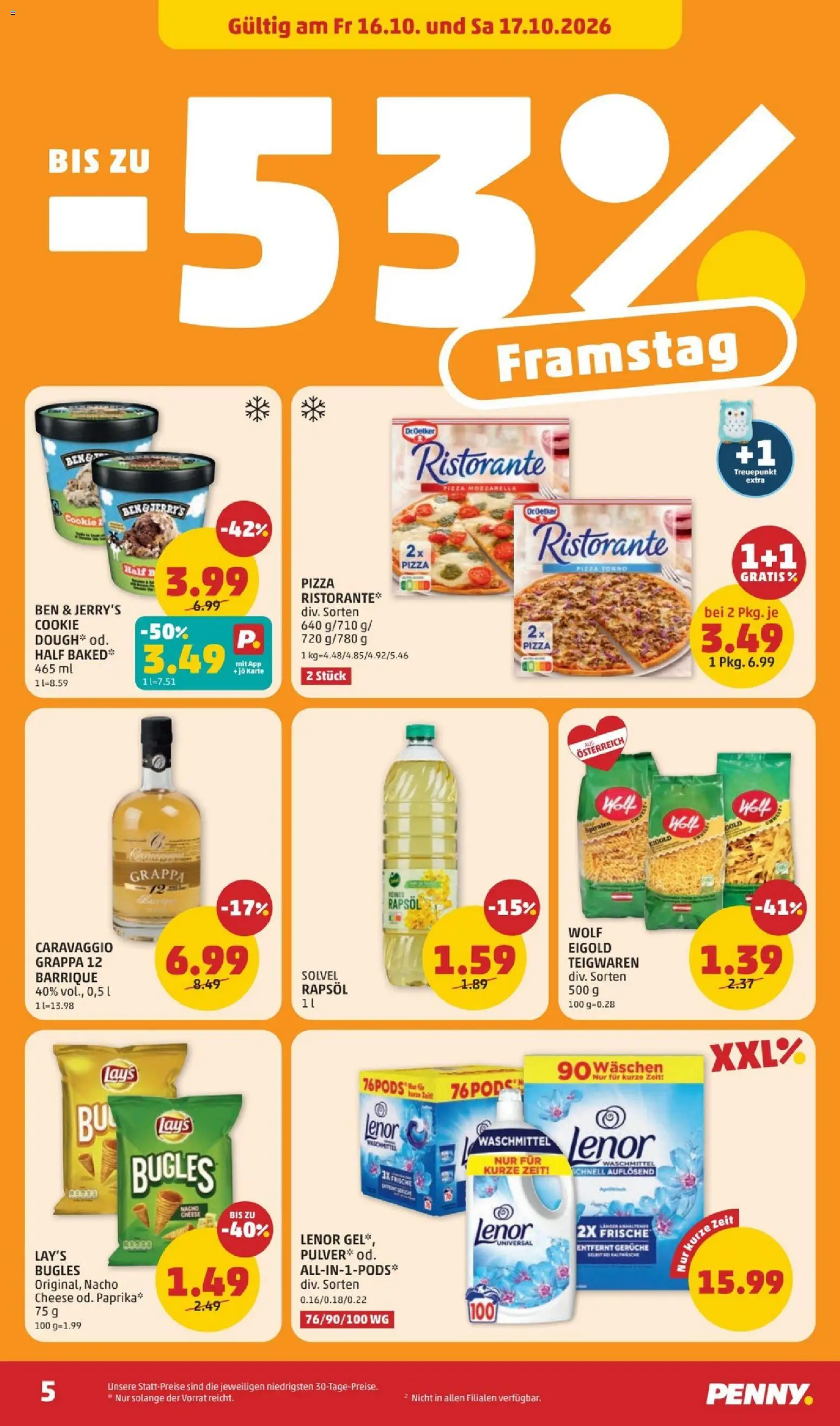 Penny Markt Flugblatt gültig ab 15.10.2026 | Seite: 7 | Produkte: Rapsöl, Pizza, Waschmittel