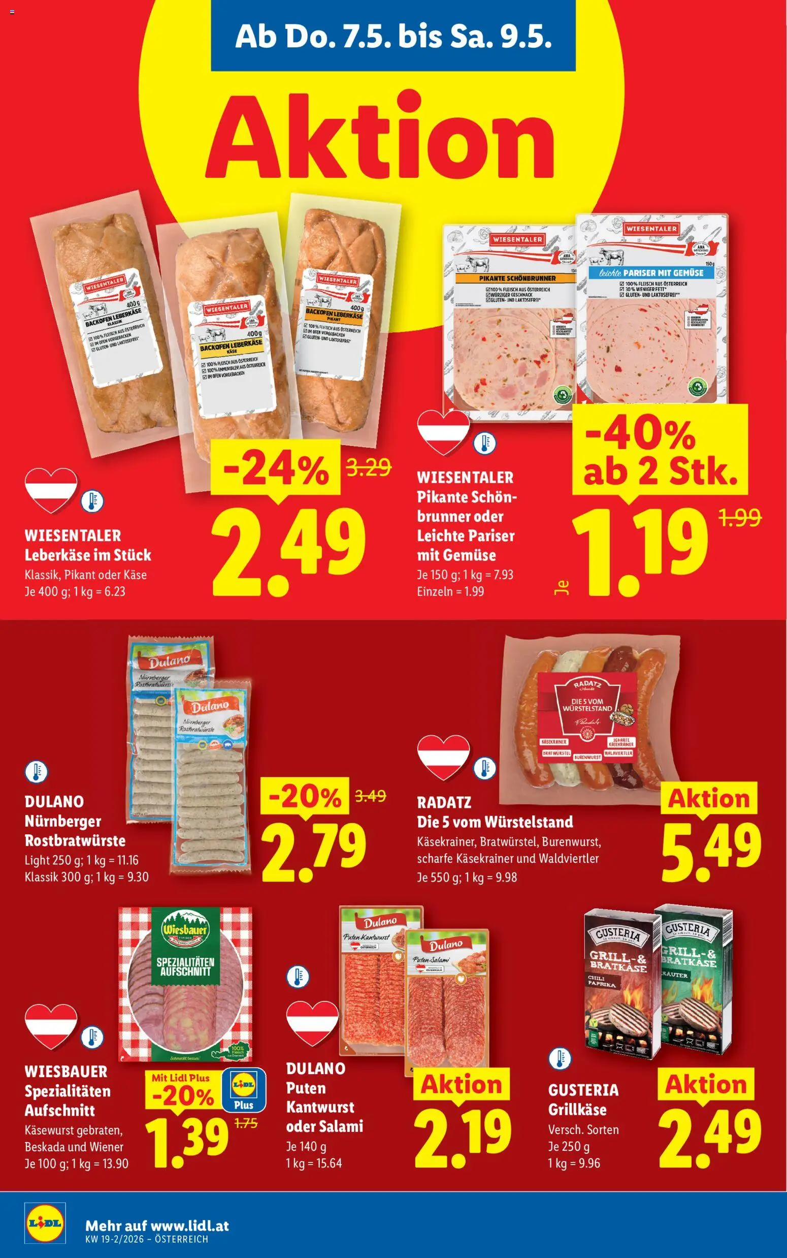 Lidl Flugblatt - Eisenstadt, Ebenfurth, Mattersburg gültig ab 07.05.2026 | Seite: 10 | Produkte: Gemüse, Ofen, Käse, Salami