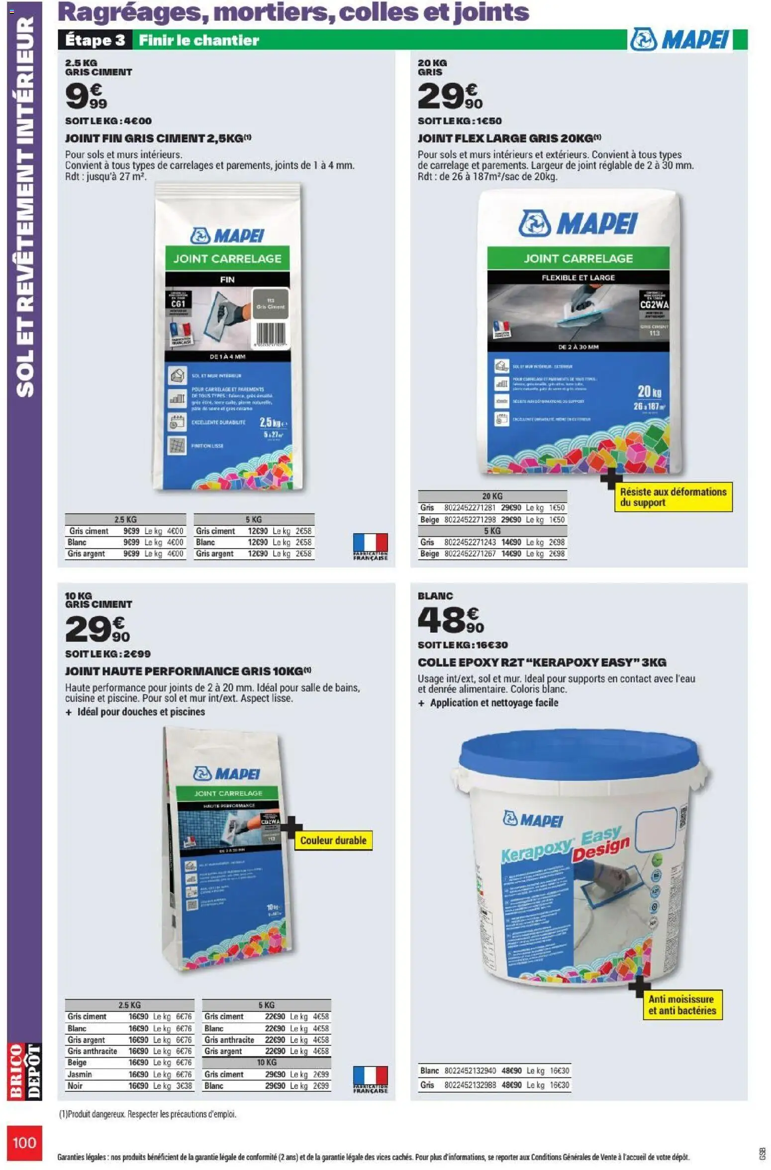 {H1} | Page: 100 | Produits: Ciment, Colle, Carrelage