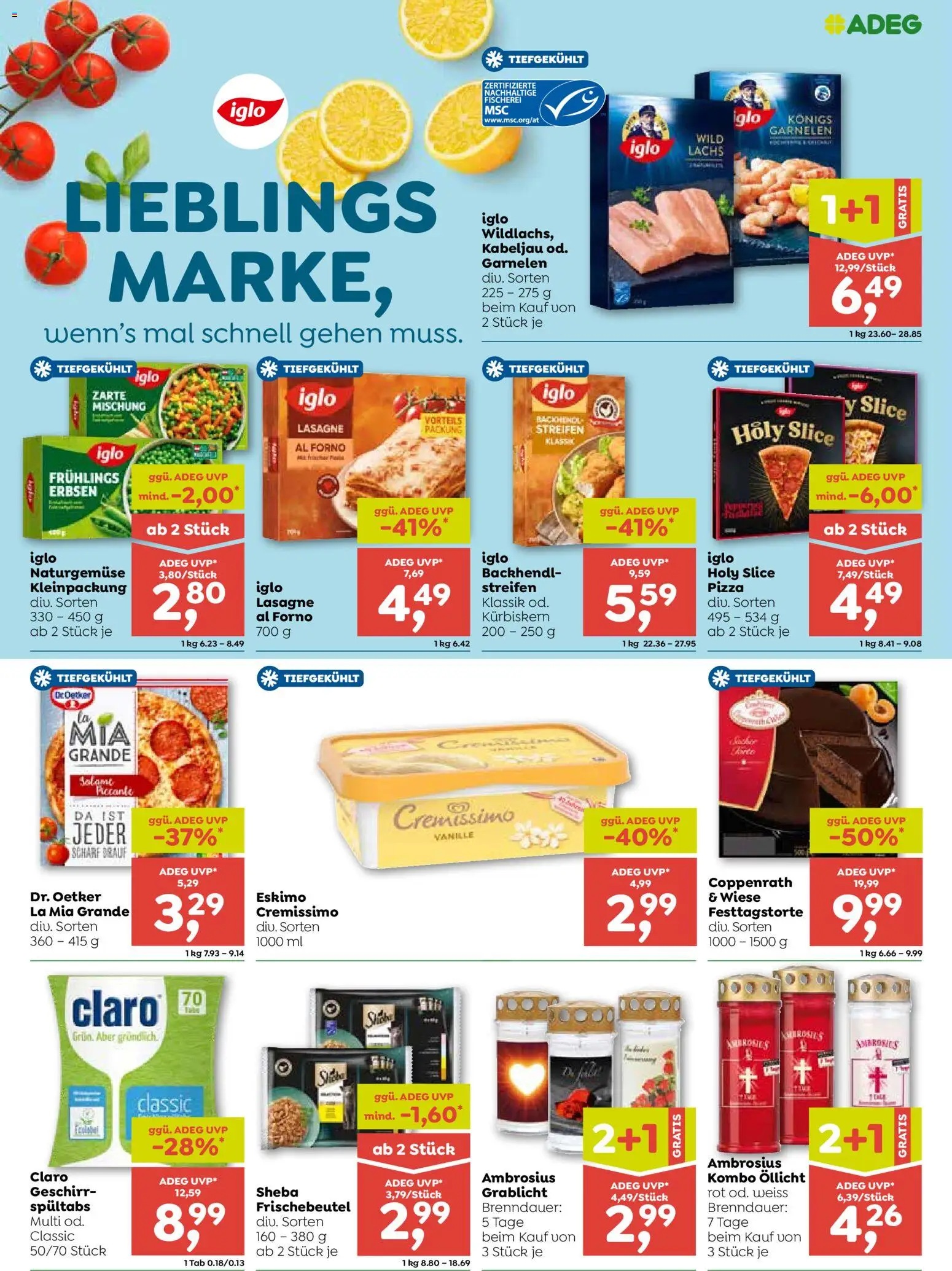 ADEG Flugblatt gültig ab 22.10.2026 | Seite: 7 | Produkte: Erbsen, Vanille, Pizza