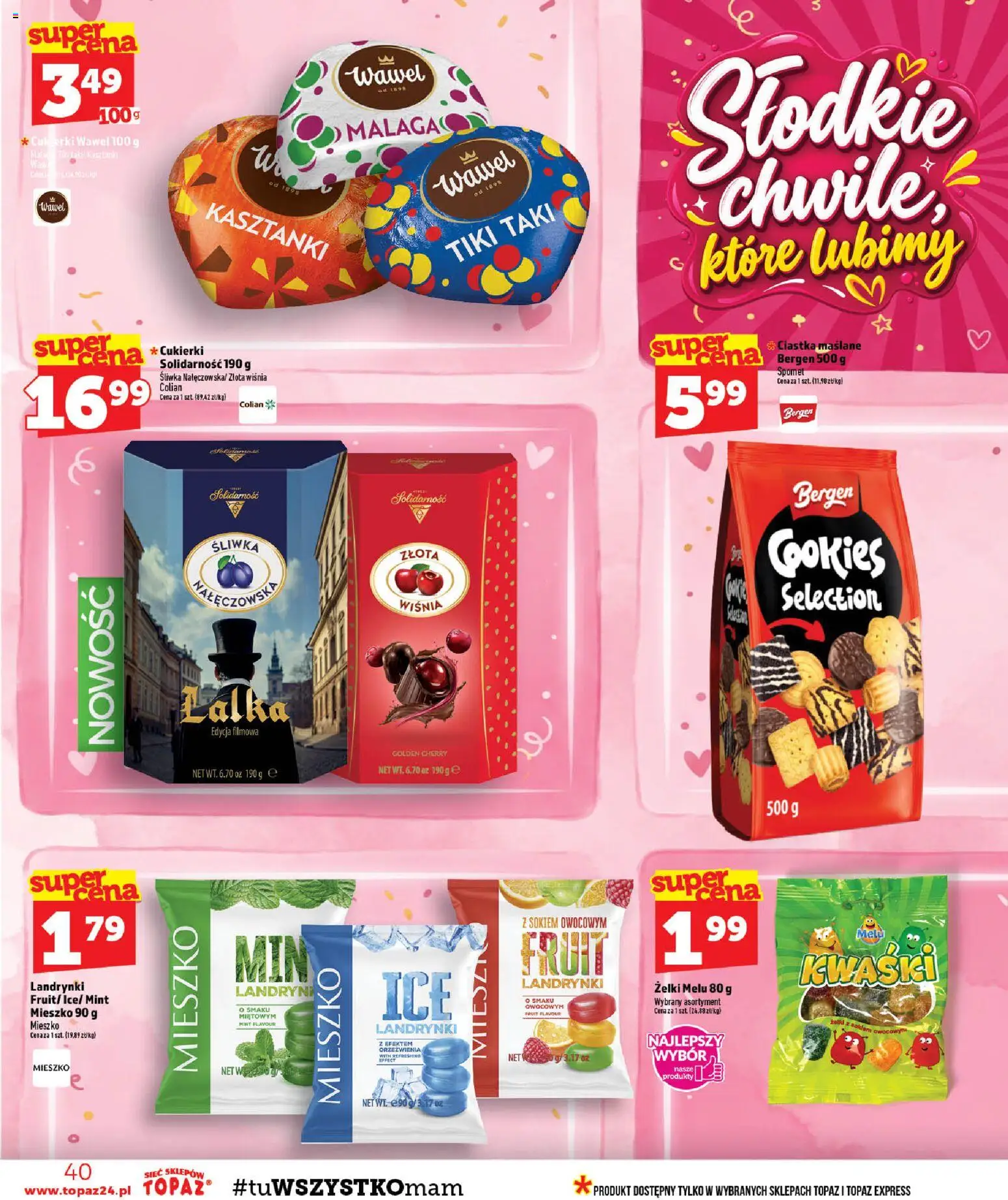 Topaz gazetka od 22.10.2026 | Strona: 40 | Produkty: Lalka, Żelki, Cukierki, Ciastka