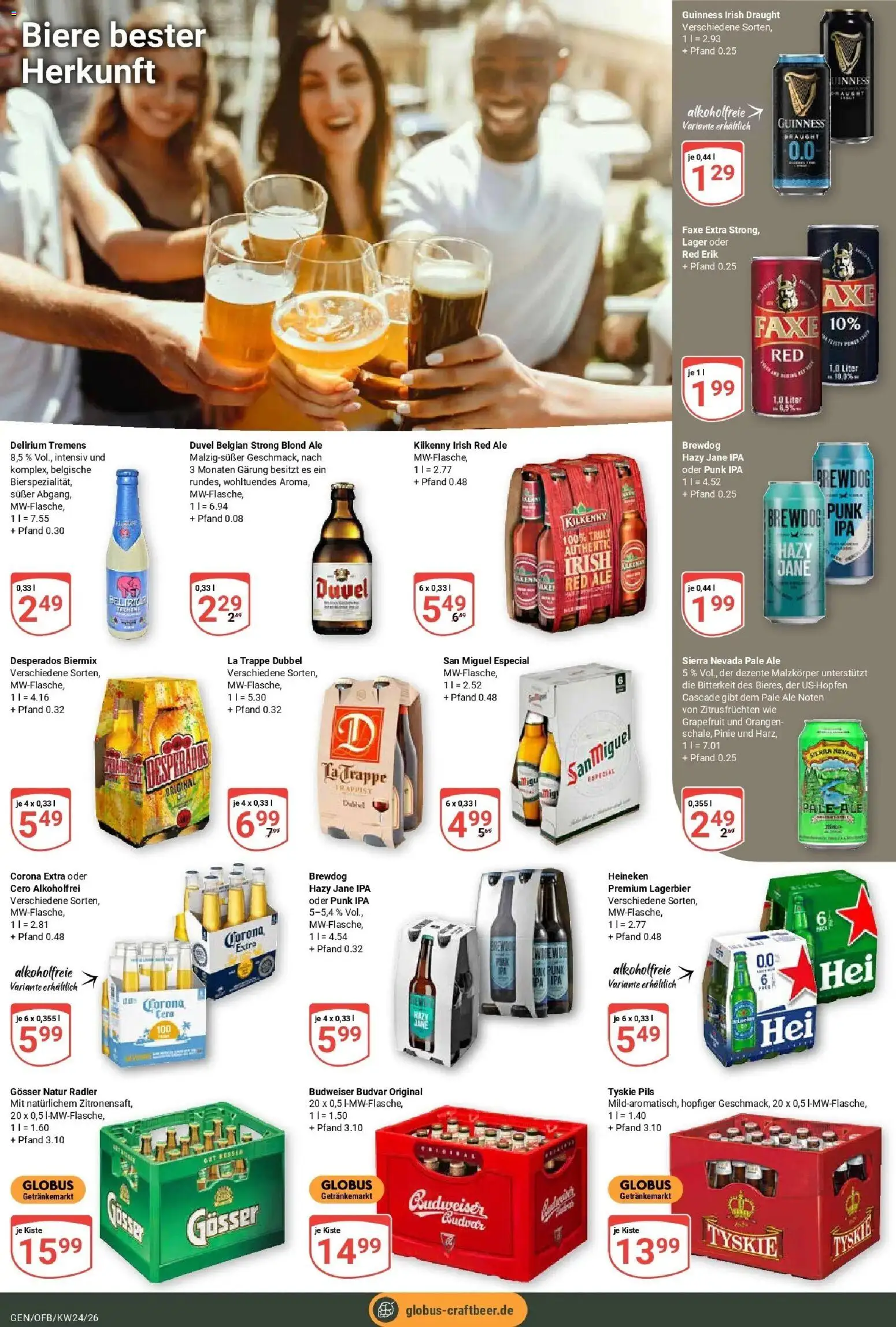 Globus Prospekt Gensingen – gültig ab 08.06.2026 | Seite: 23 | Produkte: Pils, Heineken, Grapefruit, Budweiser