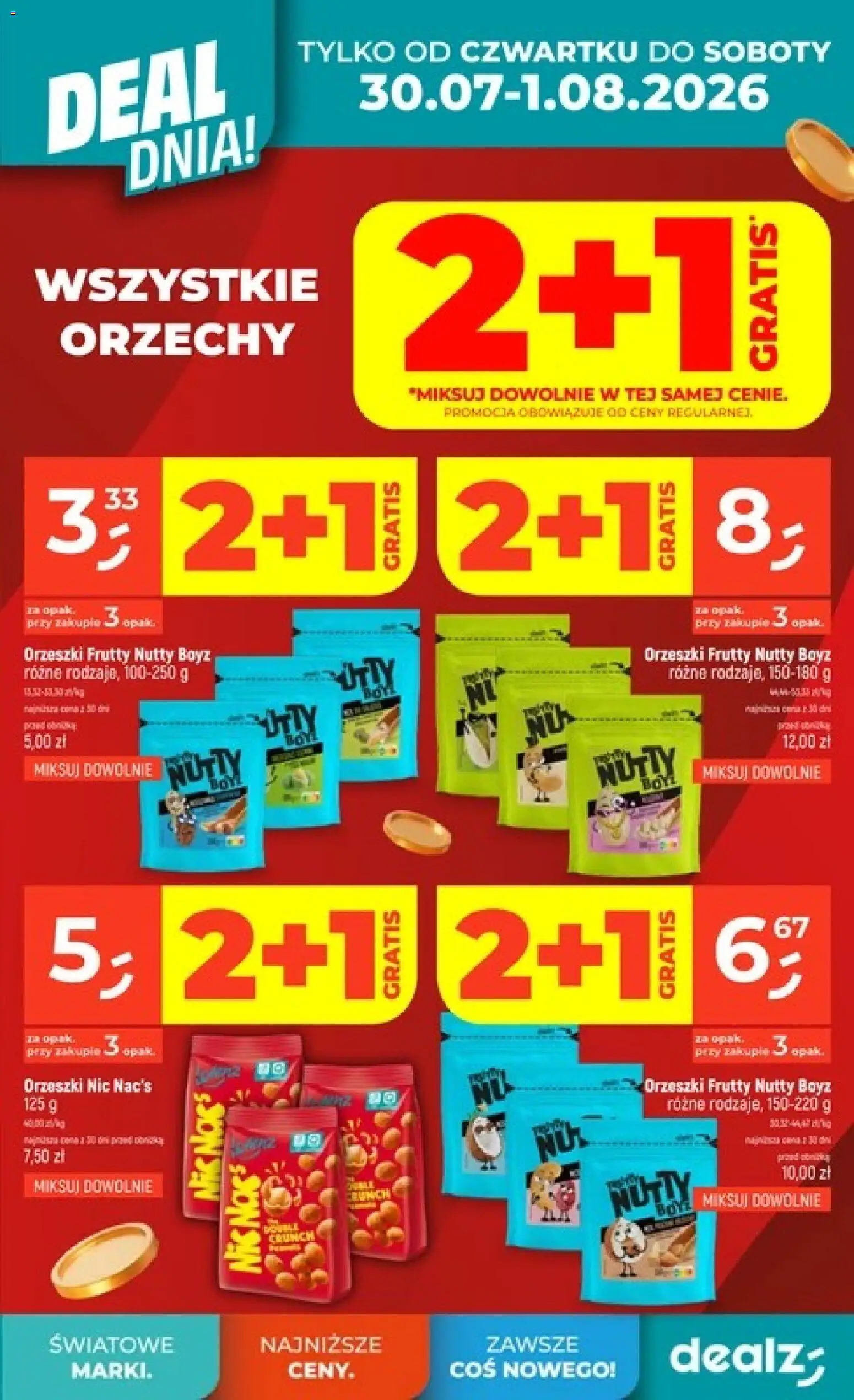 Dealz gazetka od 30.07.2026 | Strona: 3 | Produkty: Orzeszki, Orzechy