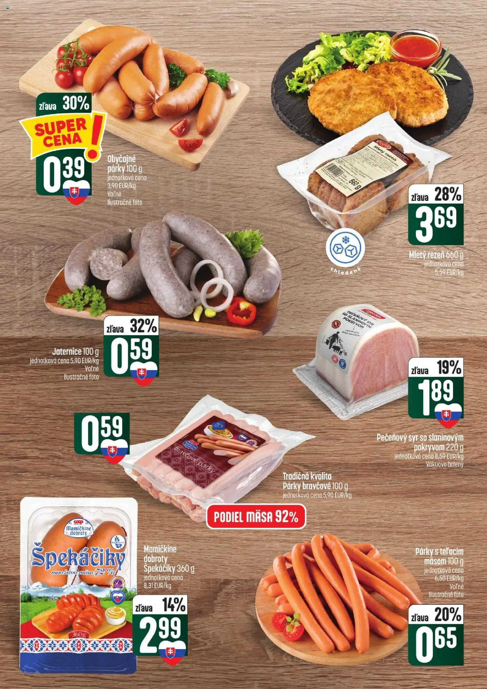 Nové COOP Jednota akcie – leták je platný od 15.10.2026 | Strana: 12 | Produkty: Syr, Párky, Špekáčiky