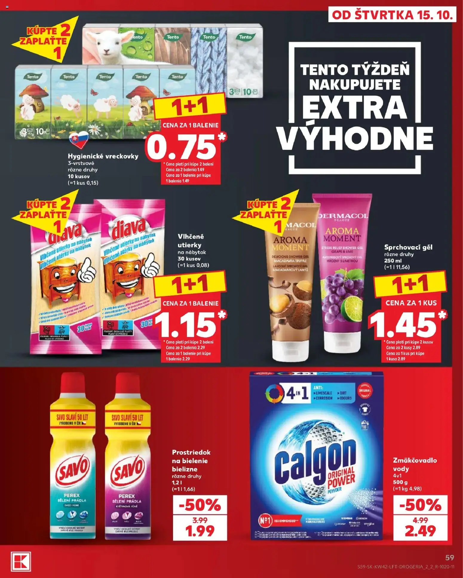 Nové Kaufland akcie – leták je platný od 15.10.2026 | Strana: 59 | Produkty: Nábytok, Savo, Utierky