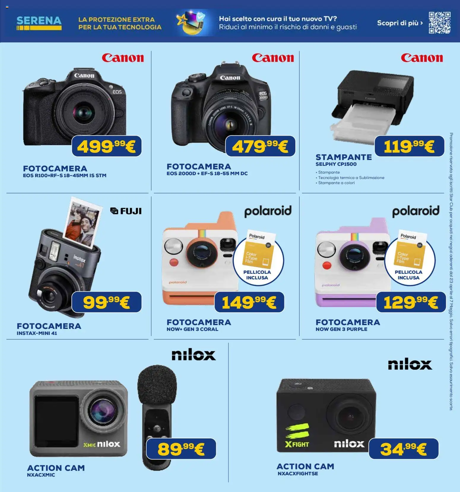 Volantino Euronics del 23.04.2026 | Pagina: 20 | Prodotti: Action cam, Stampante, TV, Pellicola