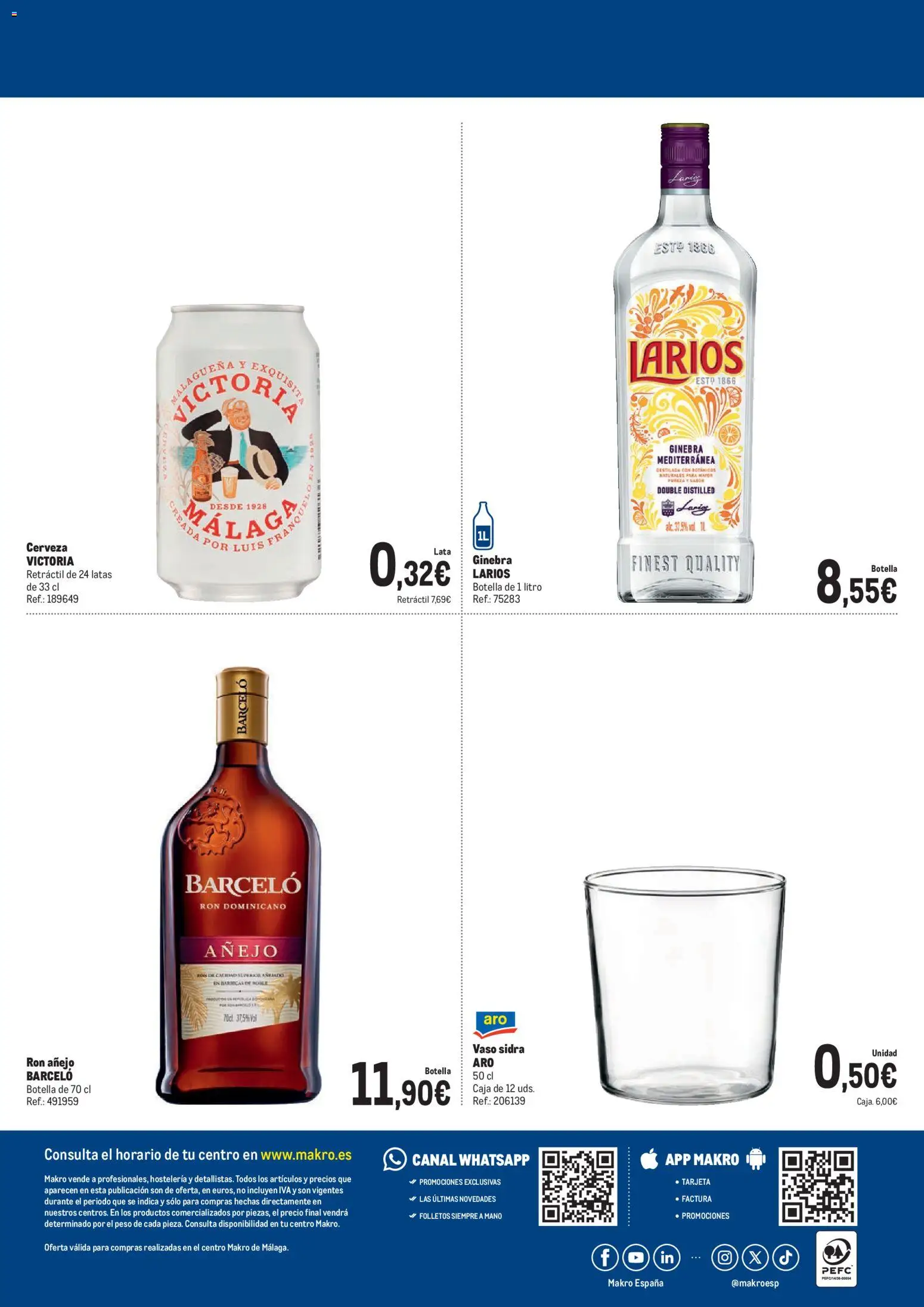 Makro Feria de los Pueblos Málaga │ válido desde el 16.04.2026 | Página: 4 | Productos: Ron, Cerveza, Ginebra, Peso