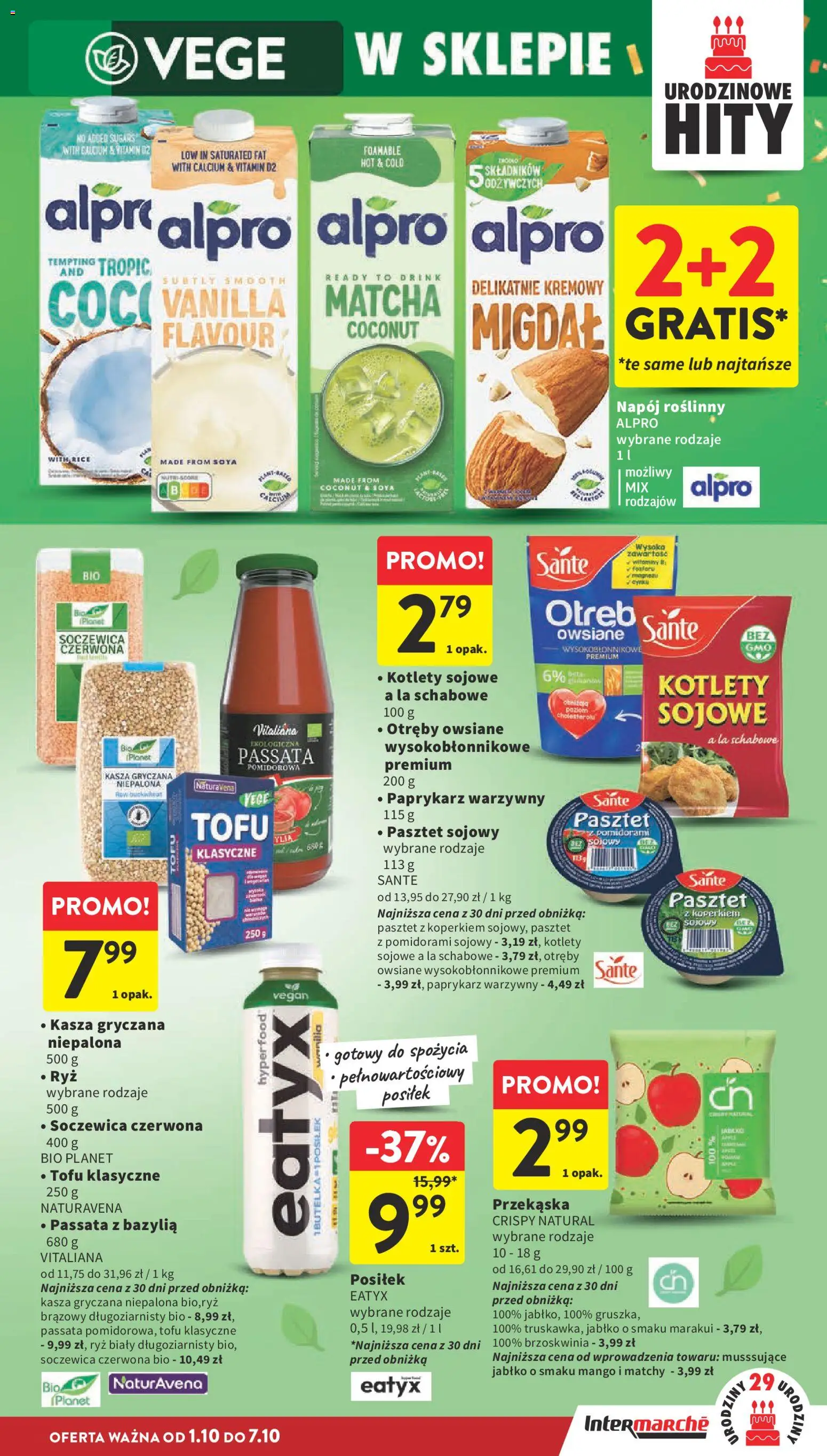 Intermarche gazetka od 01.10.2026 | Strona: 27 | Produkty: Alpro, Otręby owsiane, Matcha, Soczewica