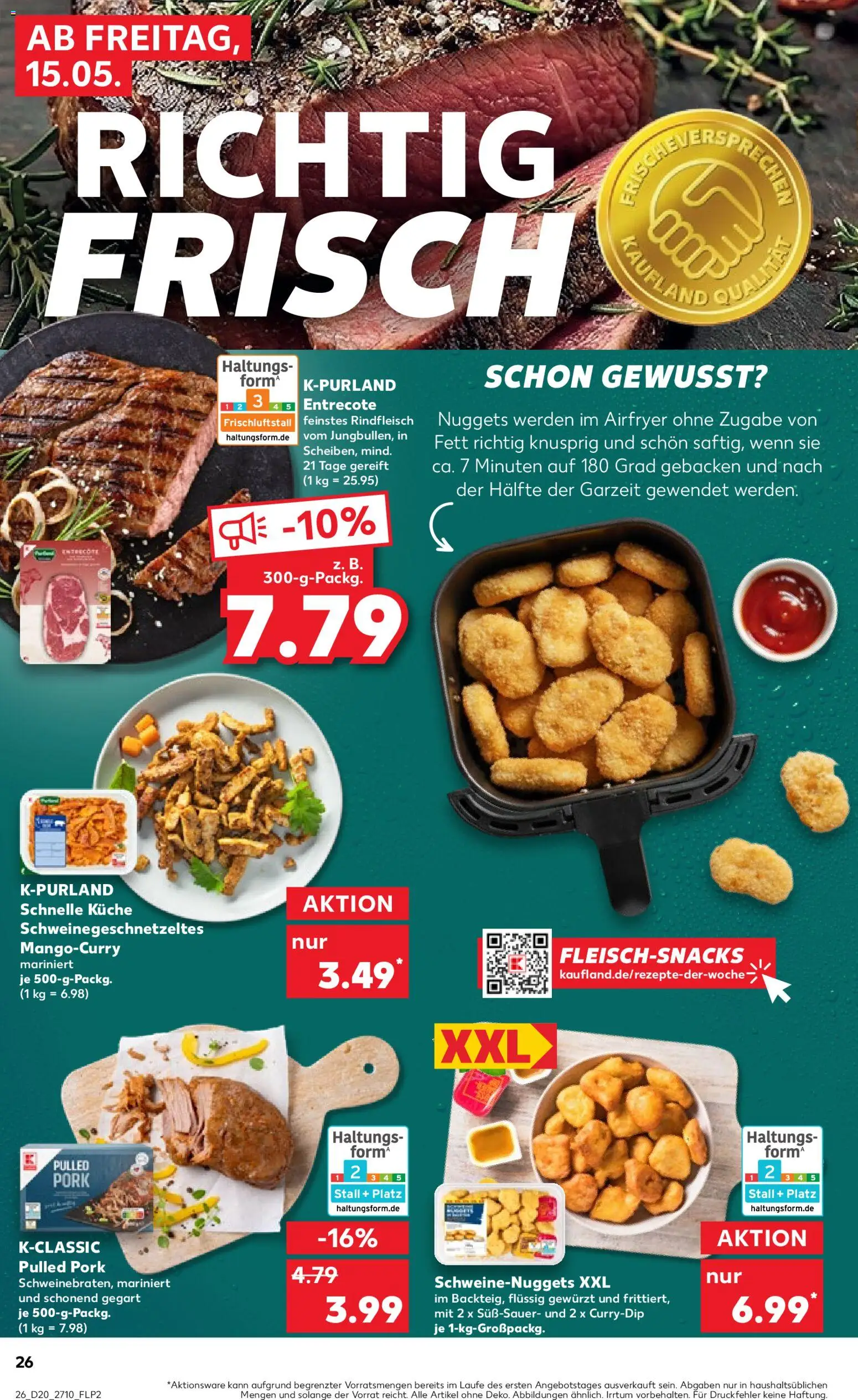 Kaufland Prospekt Zeitz	 – gültig ab 15.05.2026 | Seite: 26 | Produkte: Küche, Entrecote, Rindfleisch