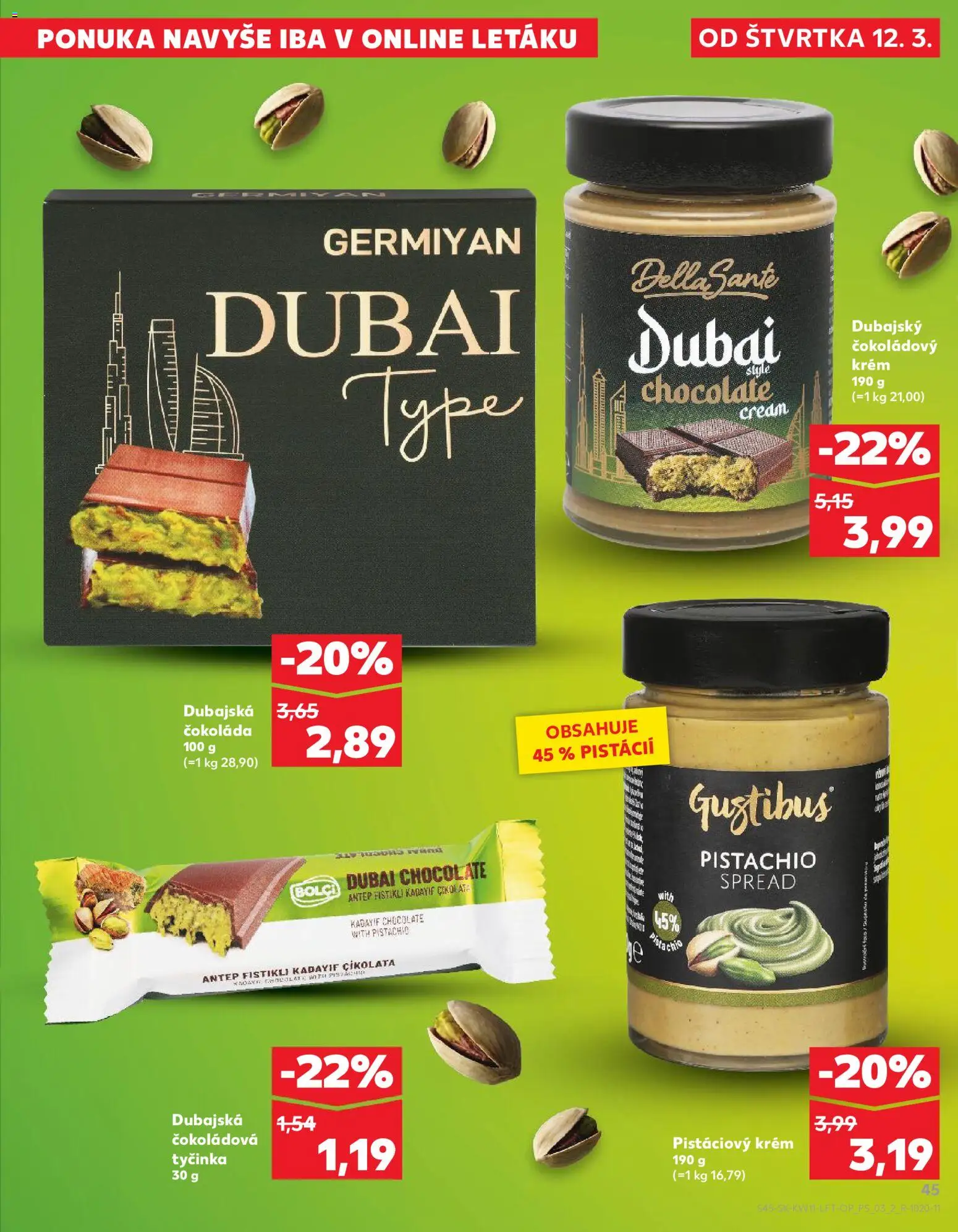 Nové Kaufland akcie – leták je platný od 12.03.2026 | Strana: 45 | Produkty: Čokoláda, Krém