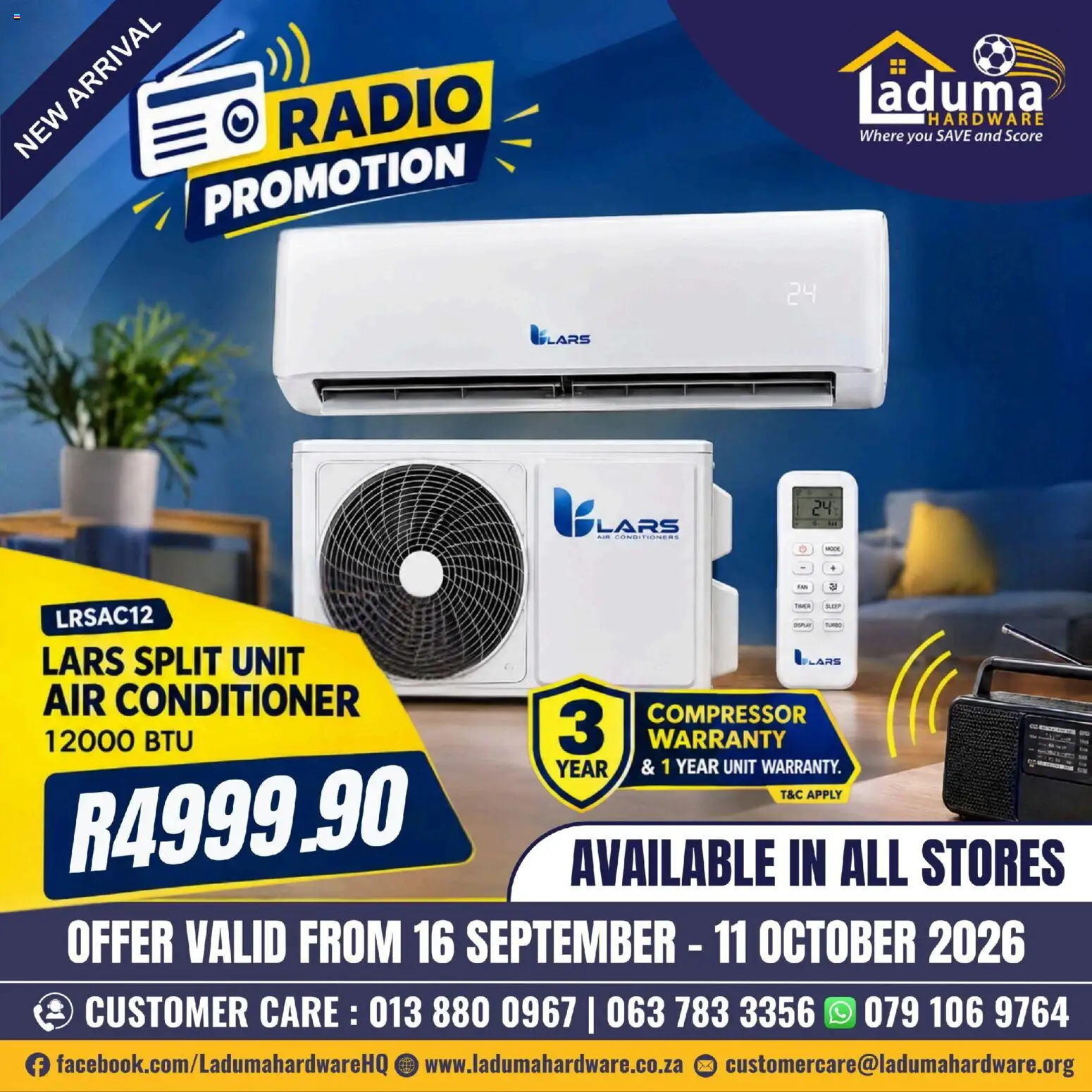 New Laduma Hardware catalogue – valid from 16/09/2026 | Page: 1 | Products: Timer, Air conditioner, Compressor, Conditioner