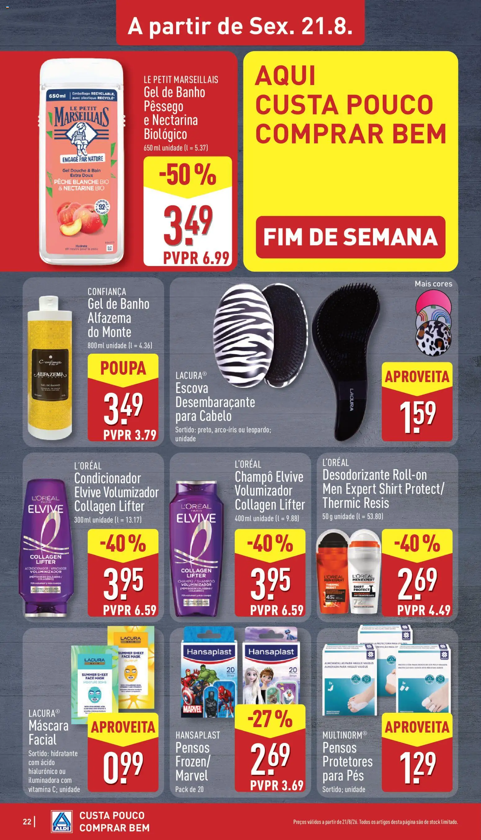 Aldi folheto │ válido de 17/08/2026 | Página: 22 | Produtos: Champô, Shampoo, Condicionador, Desodorizante