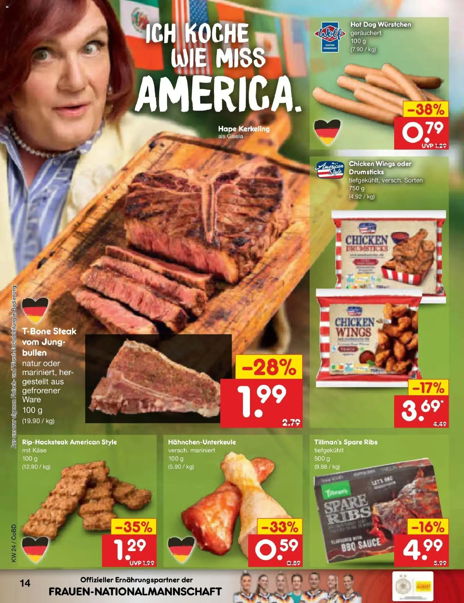 Netto Marken-Discount Prospekt Delitzsch – gültig ab 08.06.2026 | Seite: 22 | Produkte: Käse, Spare ribs, Steak, Fleisch