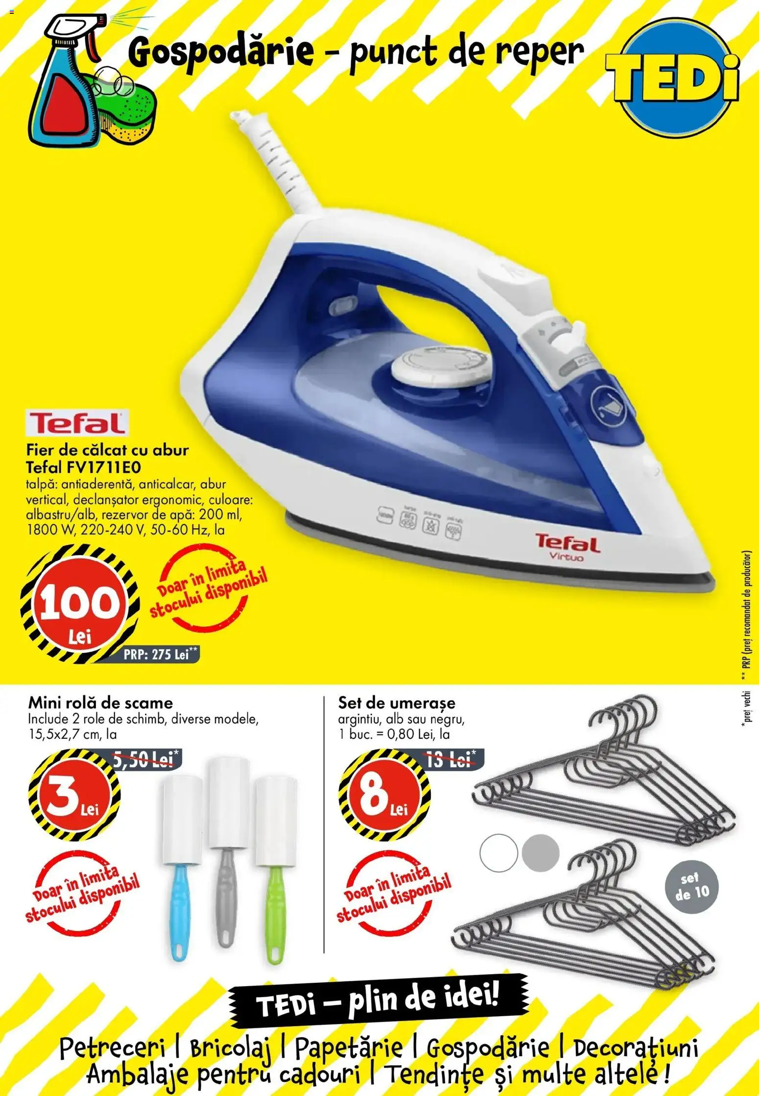 Noul catalog TEDi – valabil de la 29.03.2026 | Pagină: 8 | Produse: Fier de călcat, Role, Apă