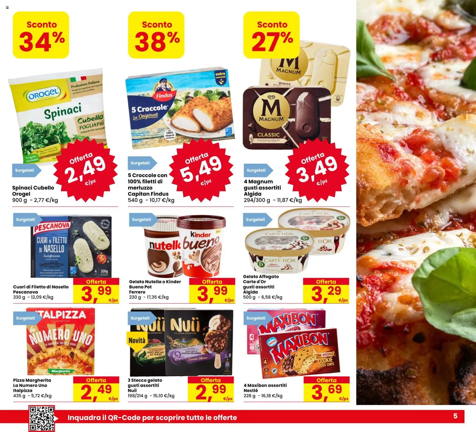 Volantino Eurospar del 03/09/2026 | Pagina: 5 | Prodotti: Noci pecan, Merluzzo, Gelato, Nasello