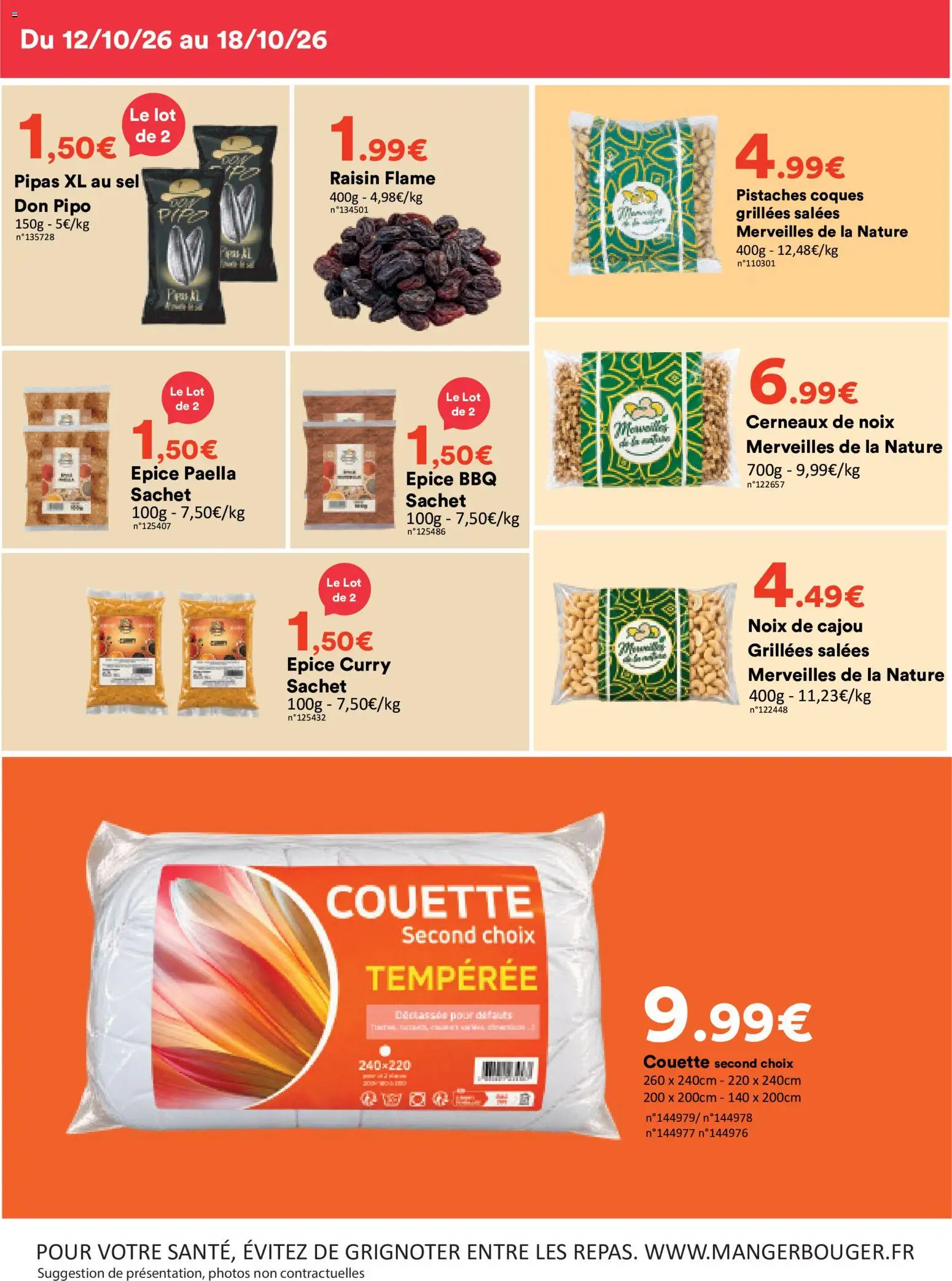 {H1} | Page: 7 | Produits: Cerneaux de noix, Raisin, Sel, Noix