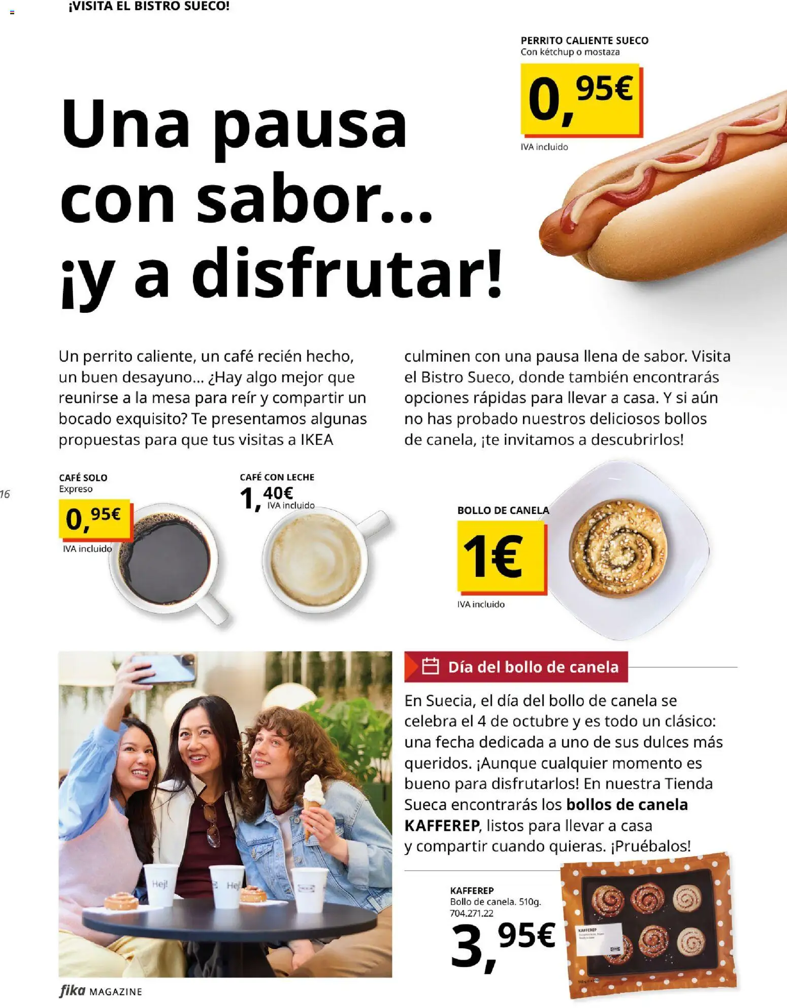 IKEA - Fika │ válido desde el 01/10/2026 | Página: 16 | Productos: Leche, Café, Té, Mostaza