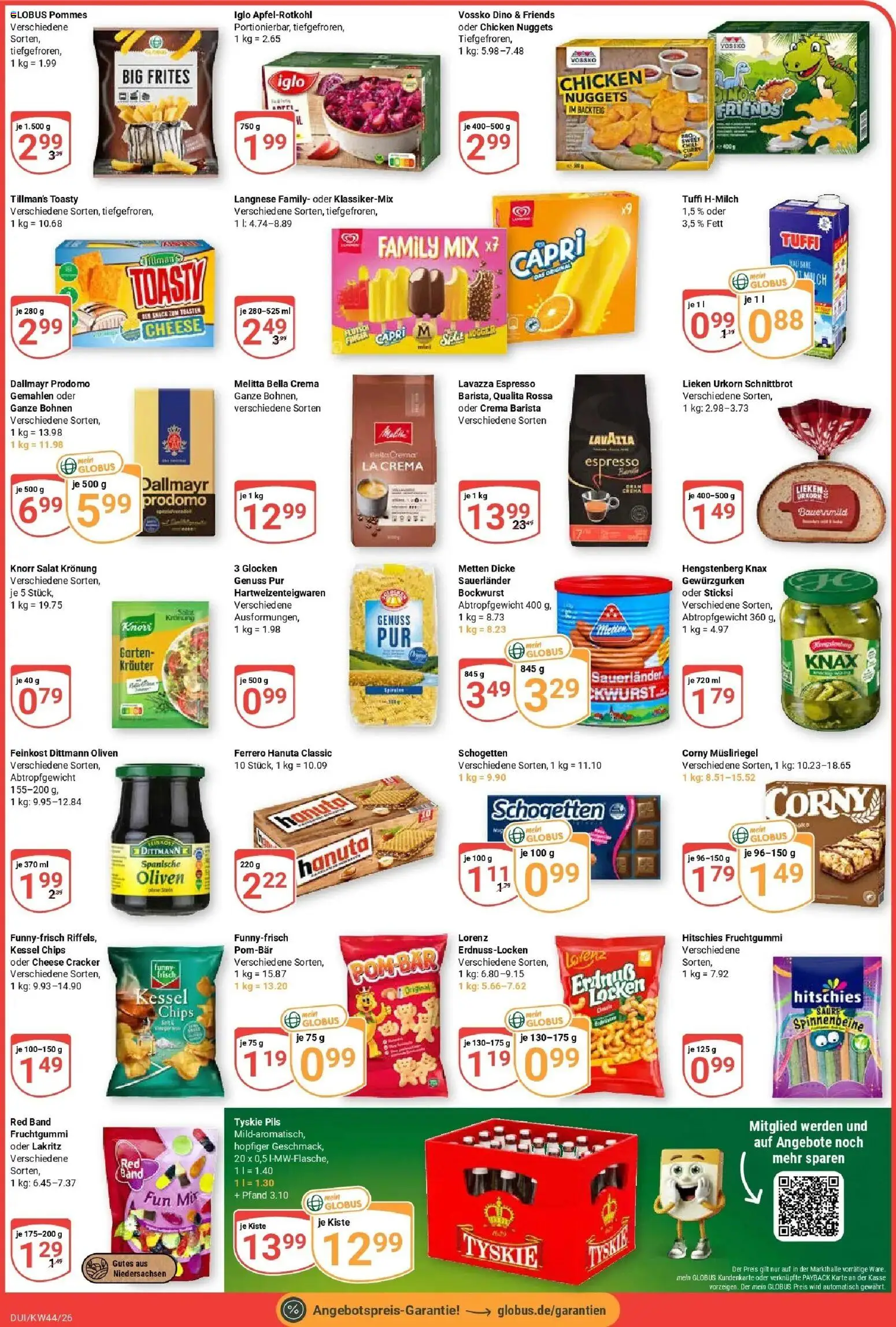 Globus Prospekt Duisburg (ab 26.10.2026) » Angebote online | Seite: 3 | Produkte: Iglo, Pommes, Dallmayr, Salat