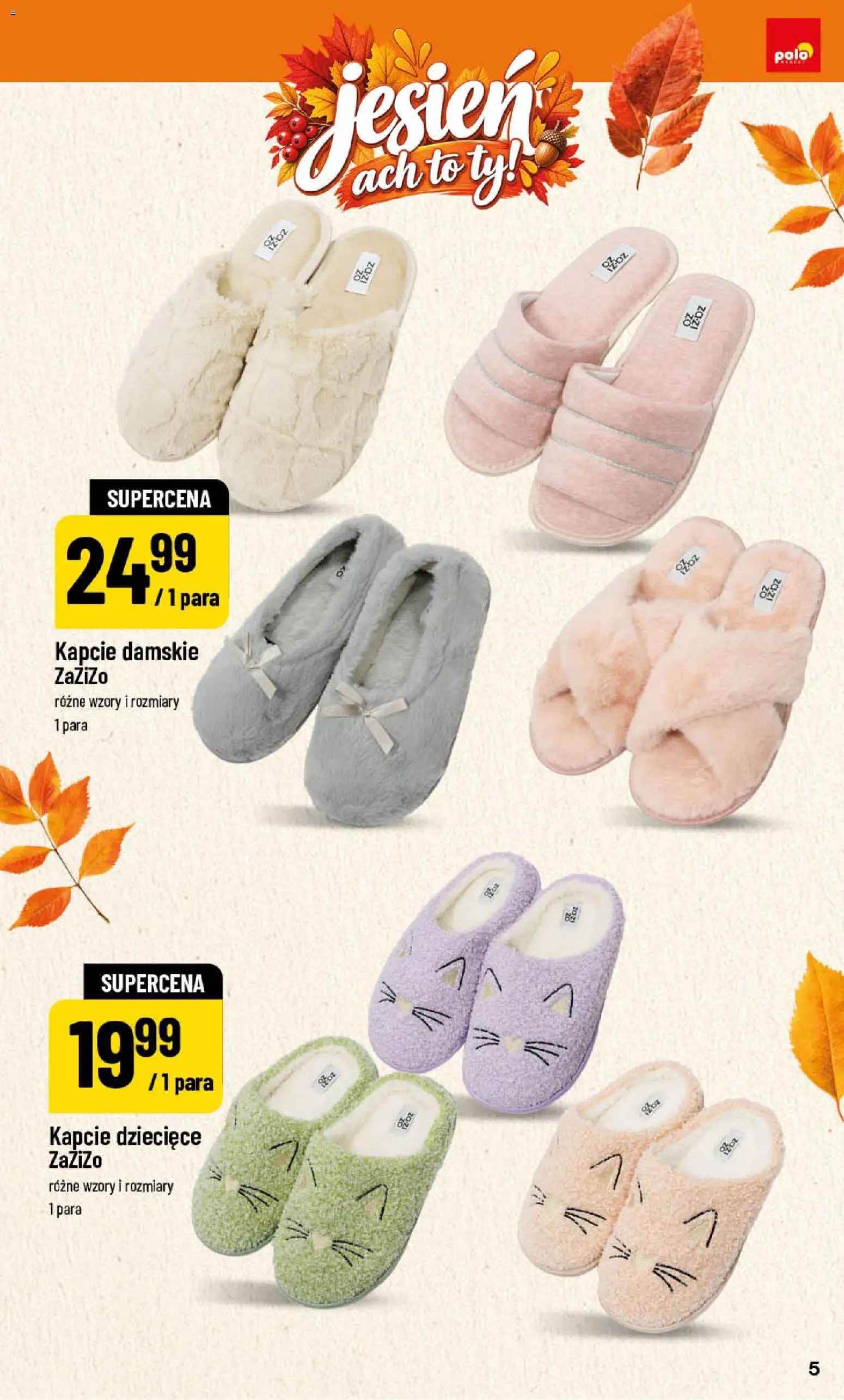POLOmarket katalog - Jesień od 25.09.2026 | Strona: 5 | Produkty: Kapcie