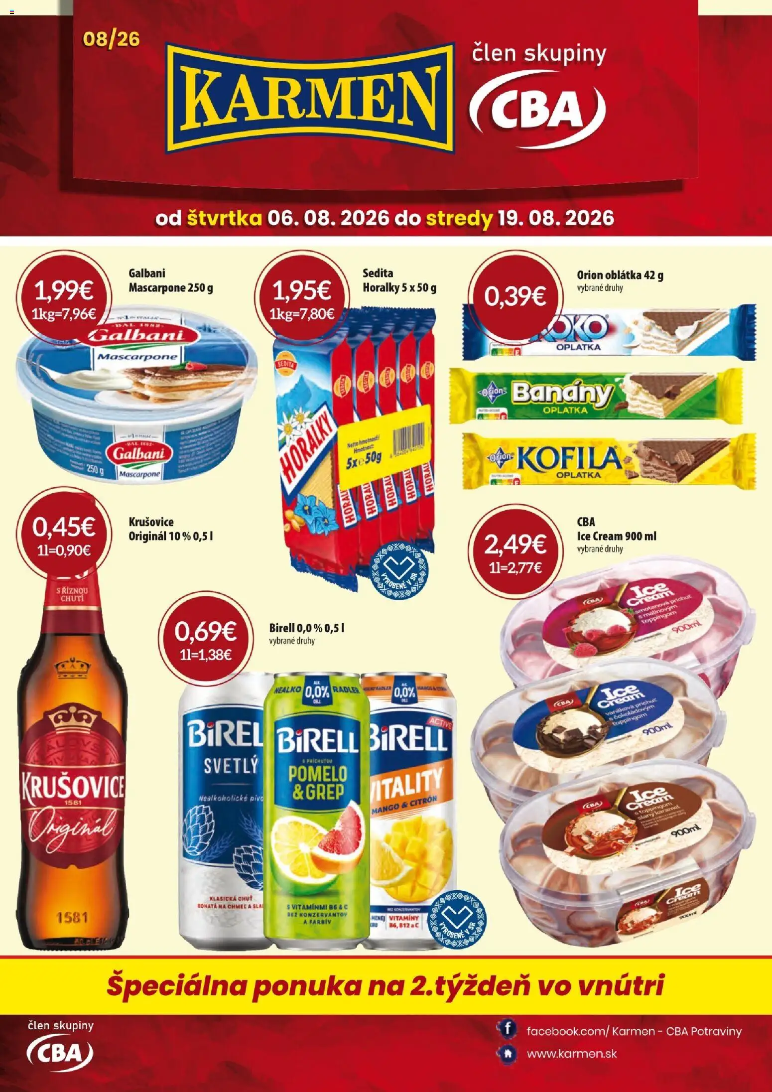 Nové KARMEN CBA akcie – leták je platný od 06.08.2026 | Strana: 1