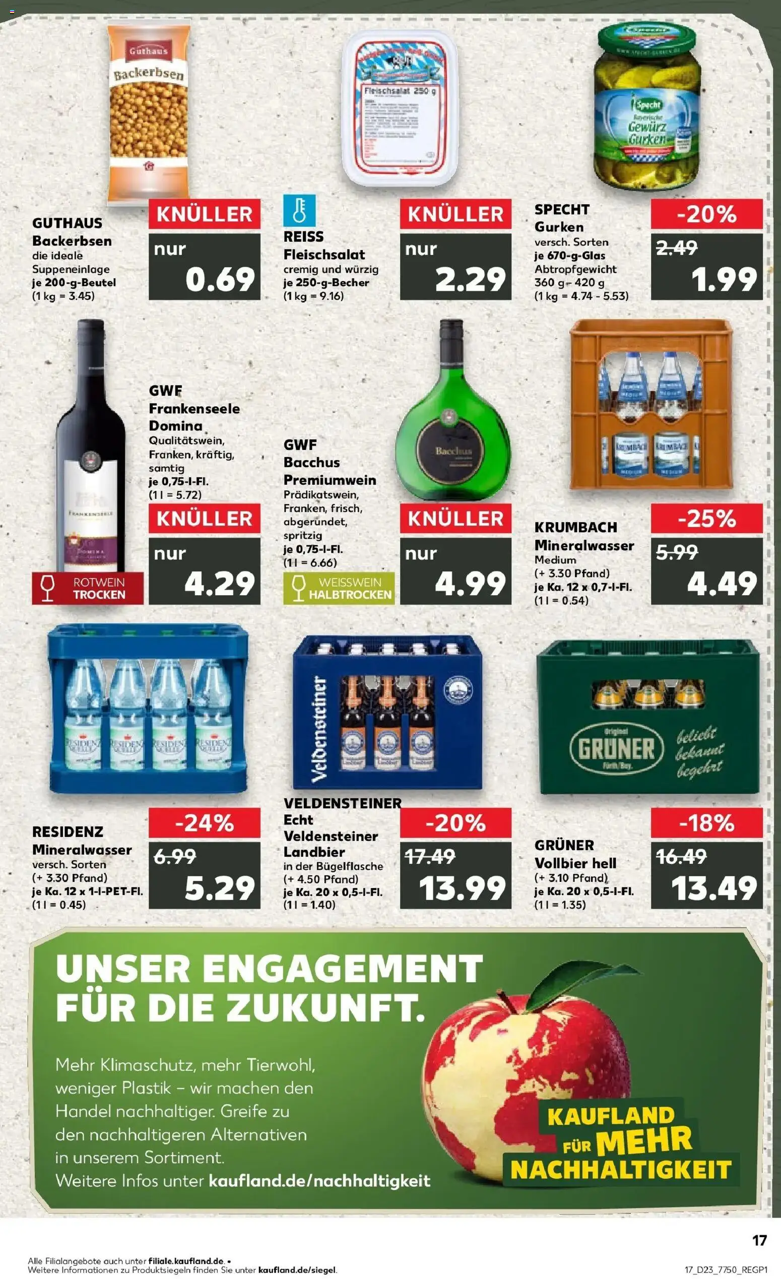 Kaufland Prospekt Burgthann – gültig ab 01.06.2026 | Seite: 24 | Produkte: Weißwein, Rotwein, Mineralwasser, Gurken