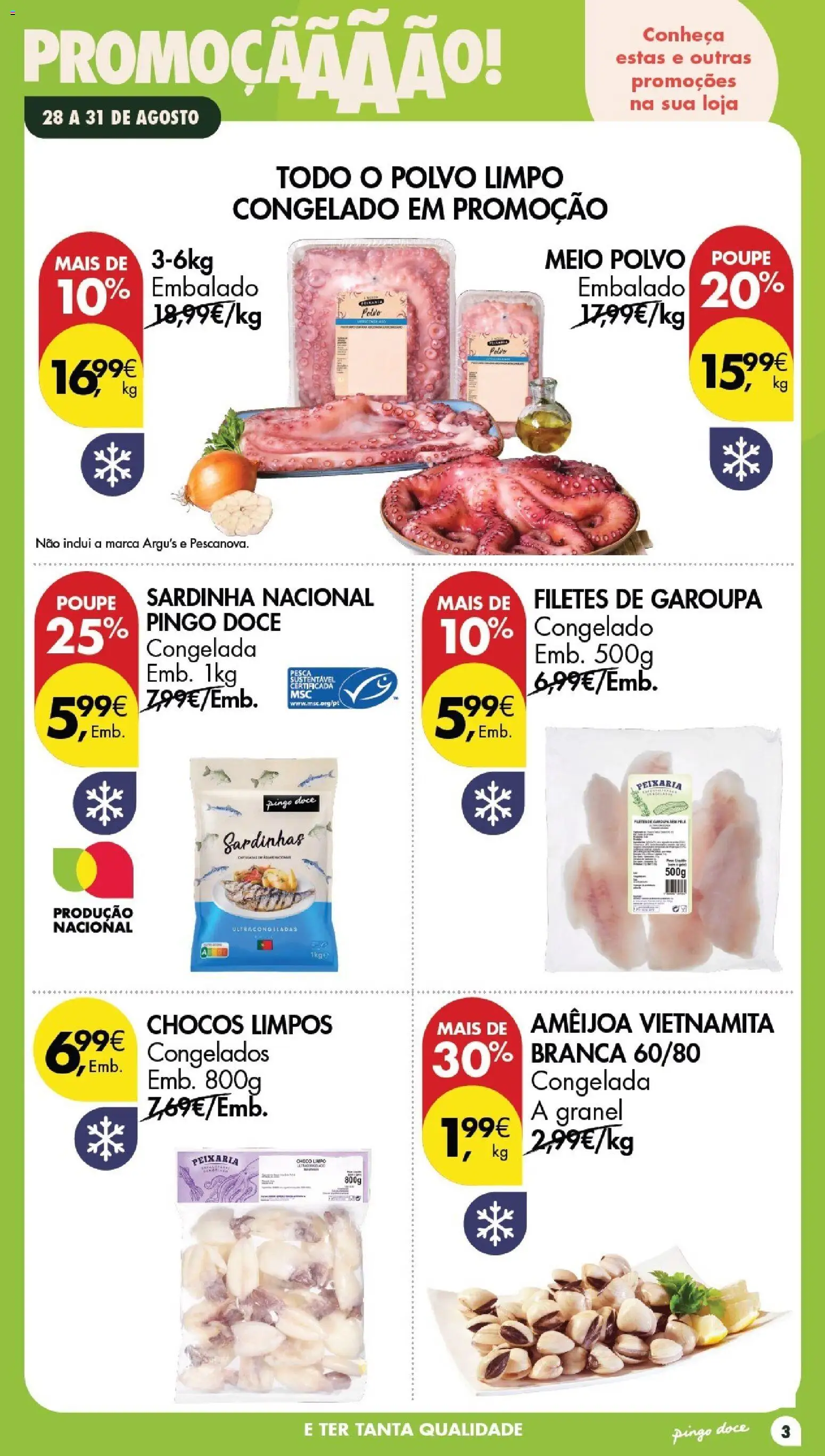 Pingo Doce Poupe este Fim de Semana │ válido de 28/08/2026 | Página: 3 | Produtos: Polvo, Sardinhas