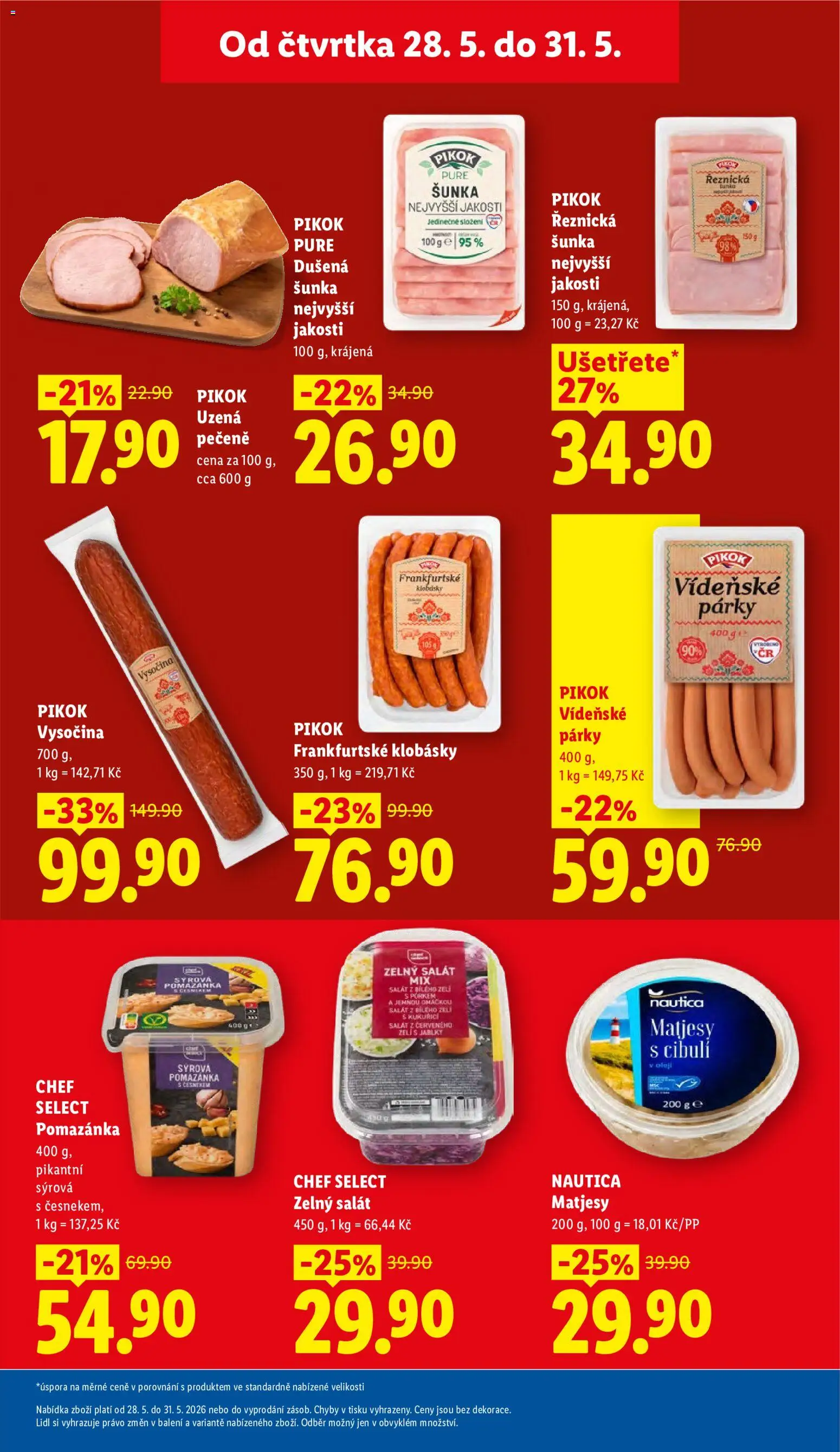 Lidl leták od 28.05.2026 | Strana: 21 | Produkty: Párky, Pomazánka, Klobásky, Pikok