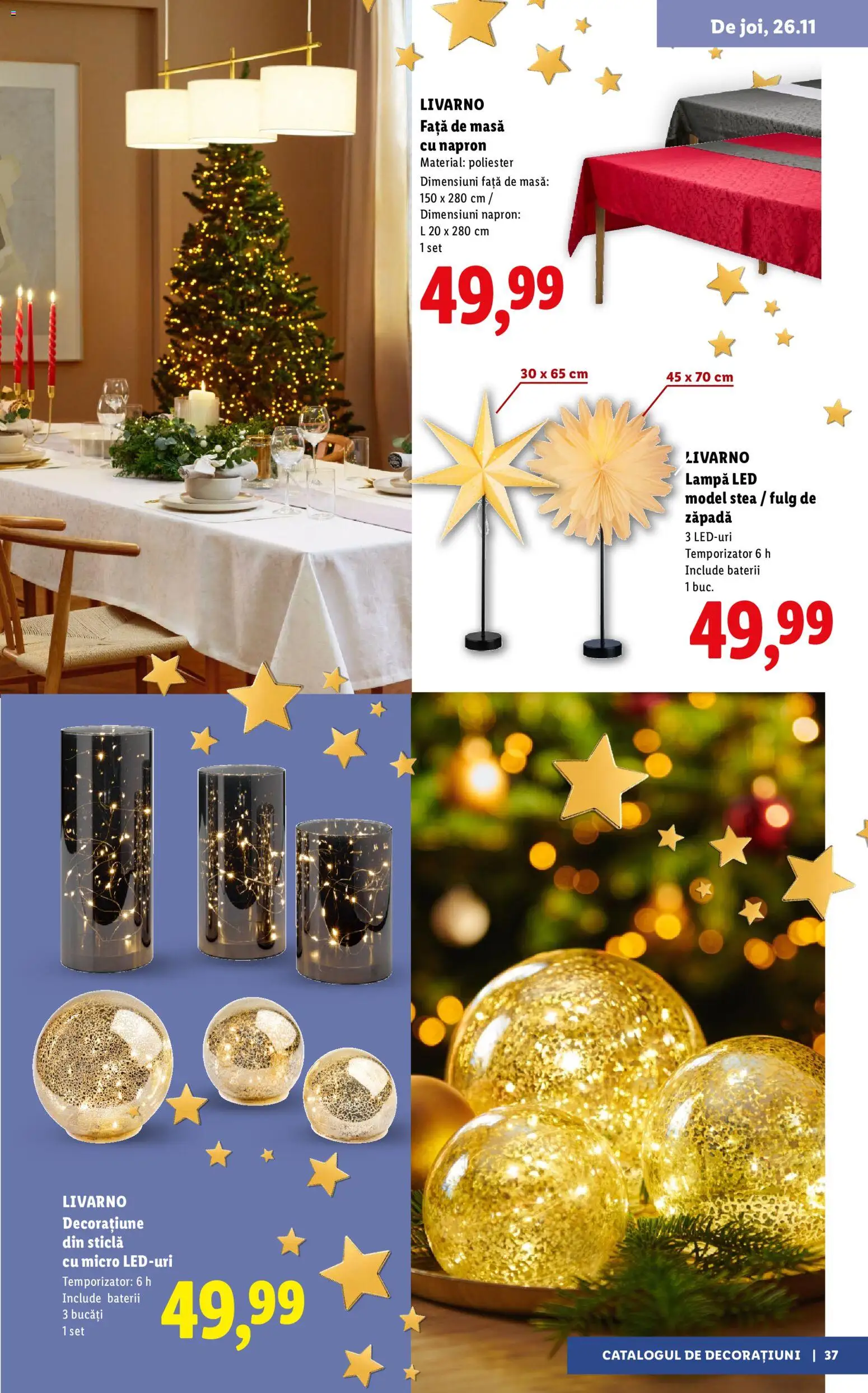 Noul catalog Lidl – valabil de la 05.11.2026 | Pagină: 37 | Produse: Față de masă, Masă, LED, Baterii
