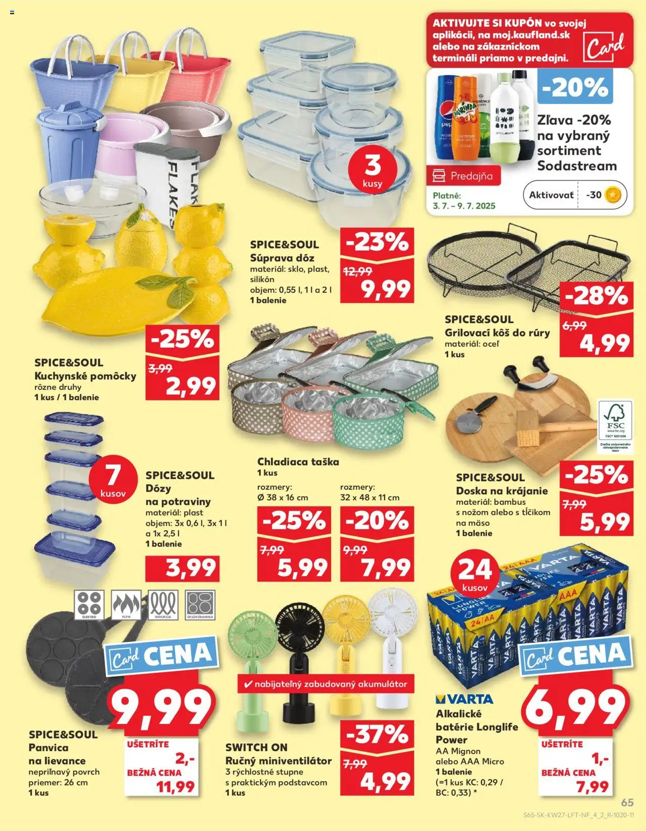 Nové Kaufland akcie – leták je platný od 03.07.2025 | Strana: 65 | Produkty: Akumulátor, Kôš, Panvica, Sodastream