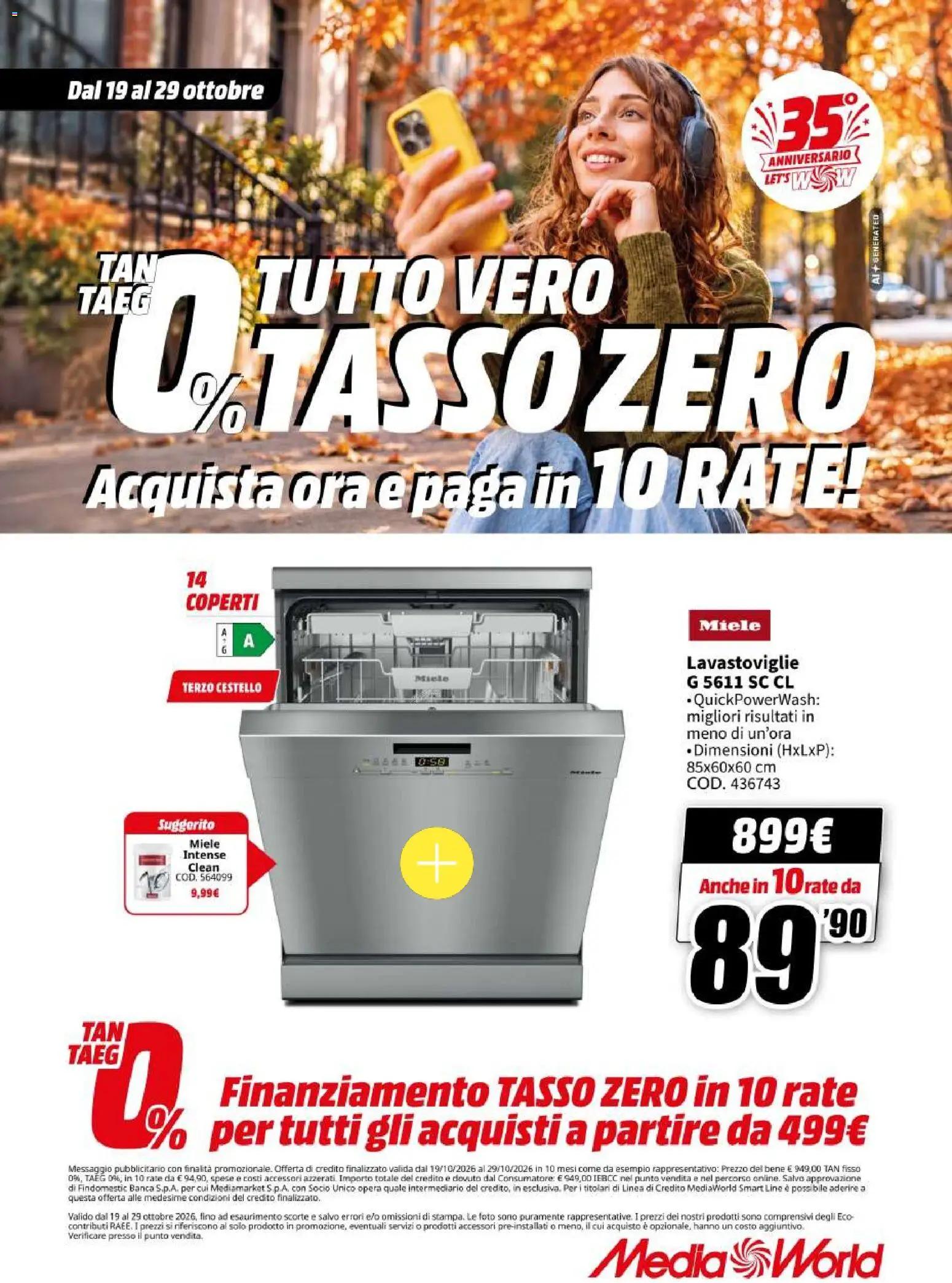 Volantino Media World del 19/10/2026 | Pagina: 66 | Prodotti: Lavastoviglie, Miele
