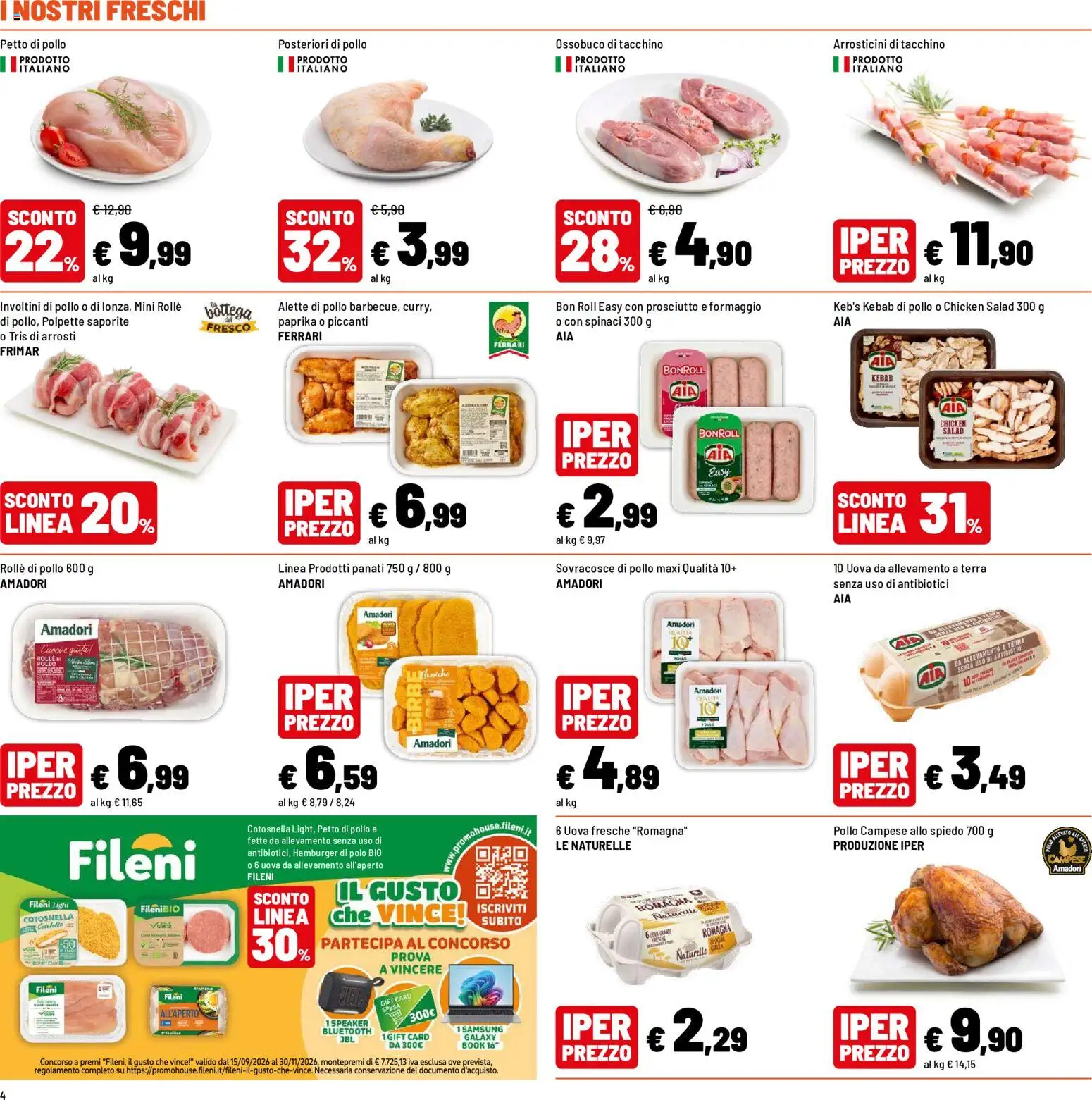 Volantino Iper del 12/10/2026 | Pagina: 4 | Prodotti: Samsung Galaxy, Pollo, Speaker, Samsung