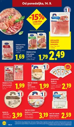 Lidl katalog akcije – veljaven od 10.09.2026 | Stran: 42 | Izdelki: Pršut, Narezek, Sir v rezinah, Salama
