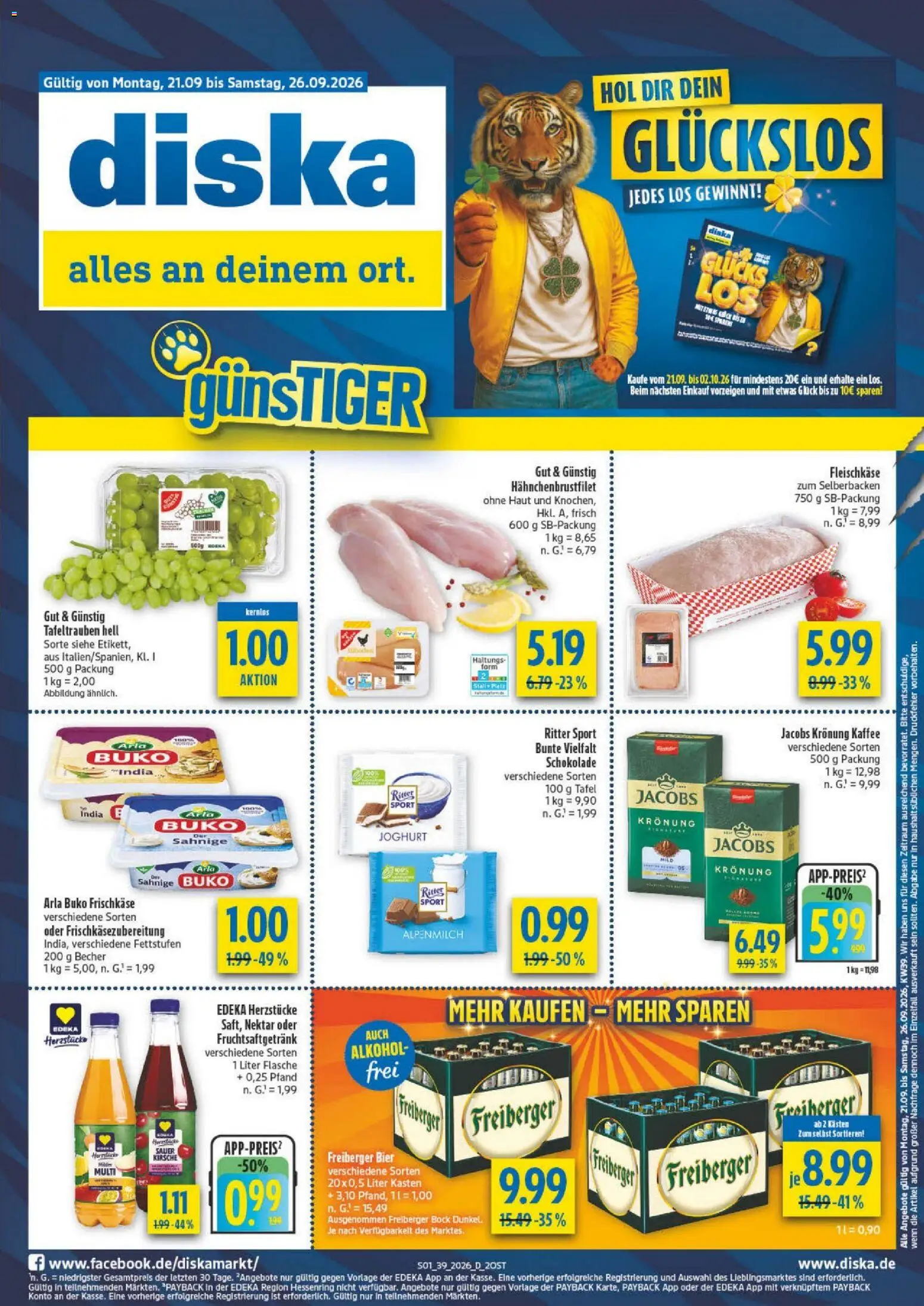 Diska Prospekt – gültig ab 21.09.2026 | Seite: 5 | Produkte: Joghurt, Kaffee, Arla buko, Frischkase