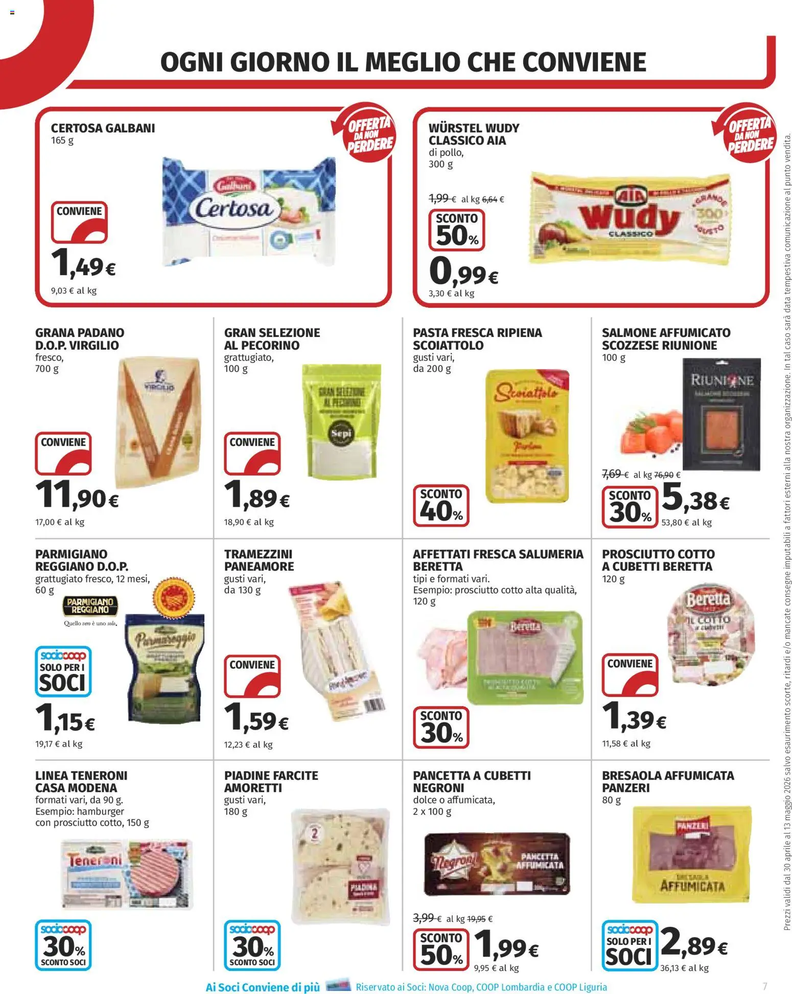 Volantino COOP del 30.04.2026 | Pagina: 7 | Prodotti: Bresaola, Pasta, Data, Hamburger