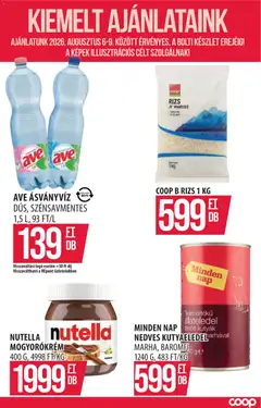 COOP Szolnok akciós újság - amely érvényes a következő dátumtól: 2026.08.06. | Oldal: 5 | Termékek: Nutella, Ásványvíz, Rizs, Mogyorókrém