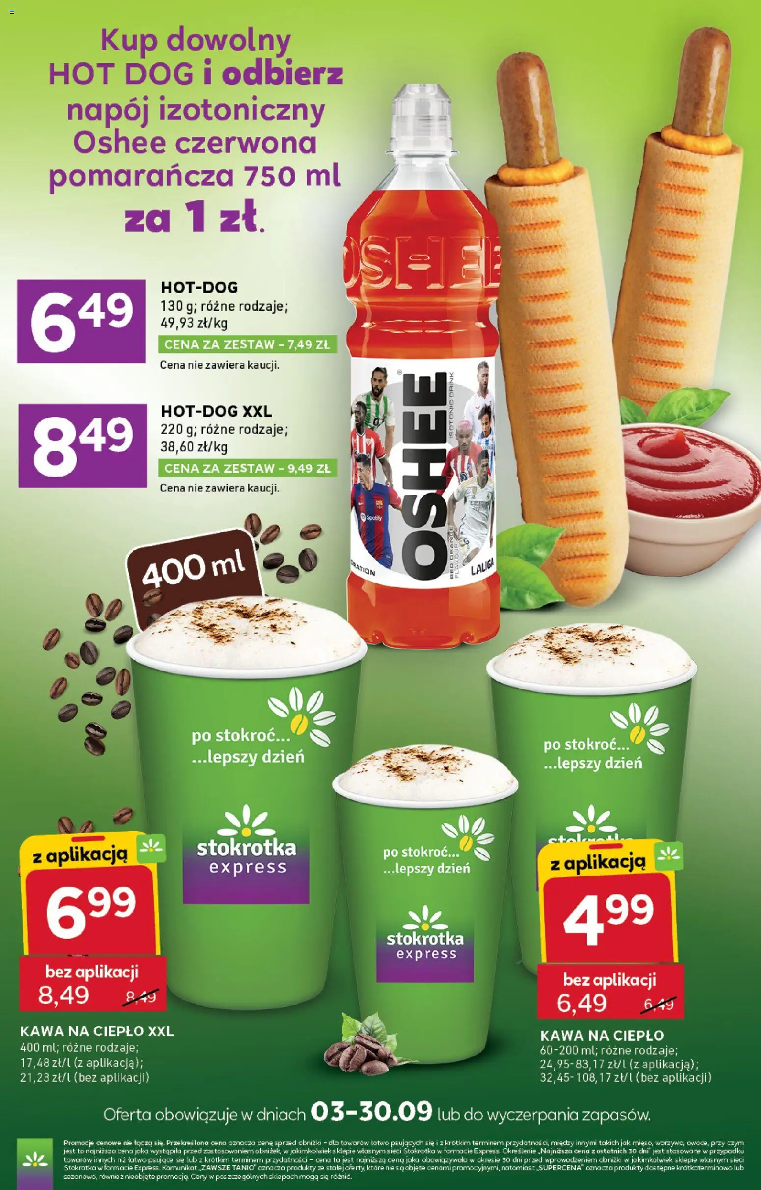 Stokrotka gazetka - Express od 03.09.2026 | Strona: 5 | Produkty: Stokrotka, Oshee, Kawa, Hot dog