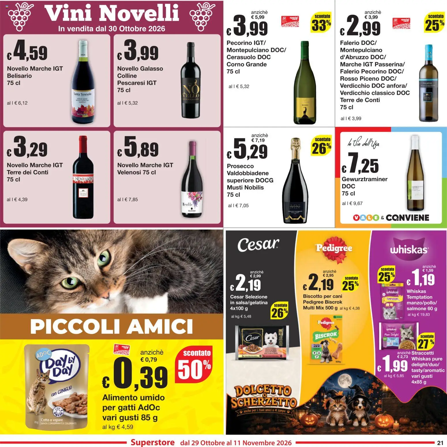 Volantino Sì con Te del 29/10/2026 | Pagina: 21 | Prodotti: Salmone, Prosecco, Coniglio, Pecorino