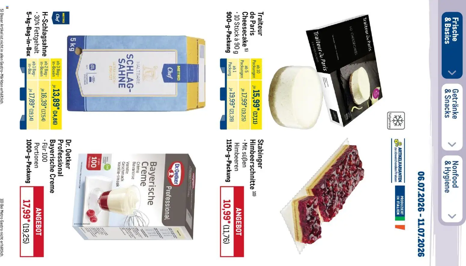 Metro Prospekt – gültig ab 06.07.2026 | Seite: 21 | Produkte: Himbeeren, Creme, Sahne