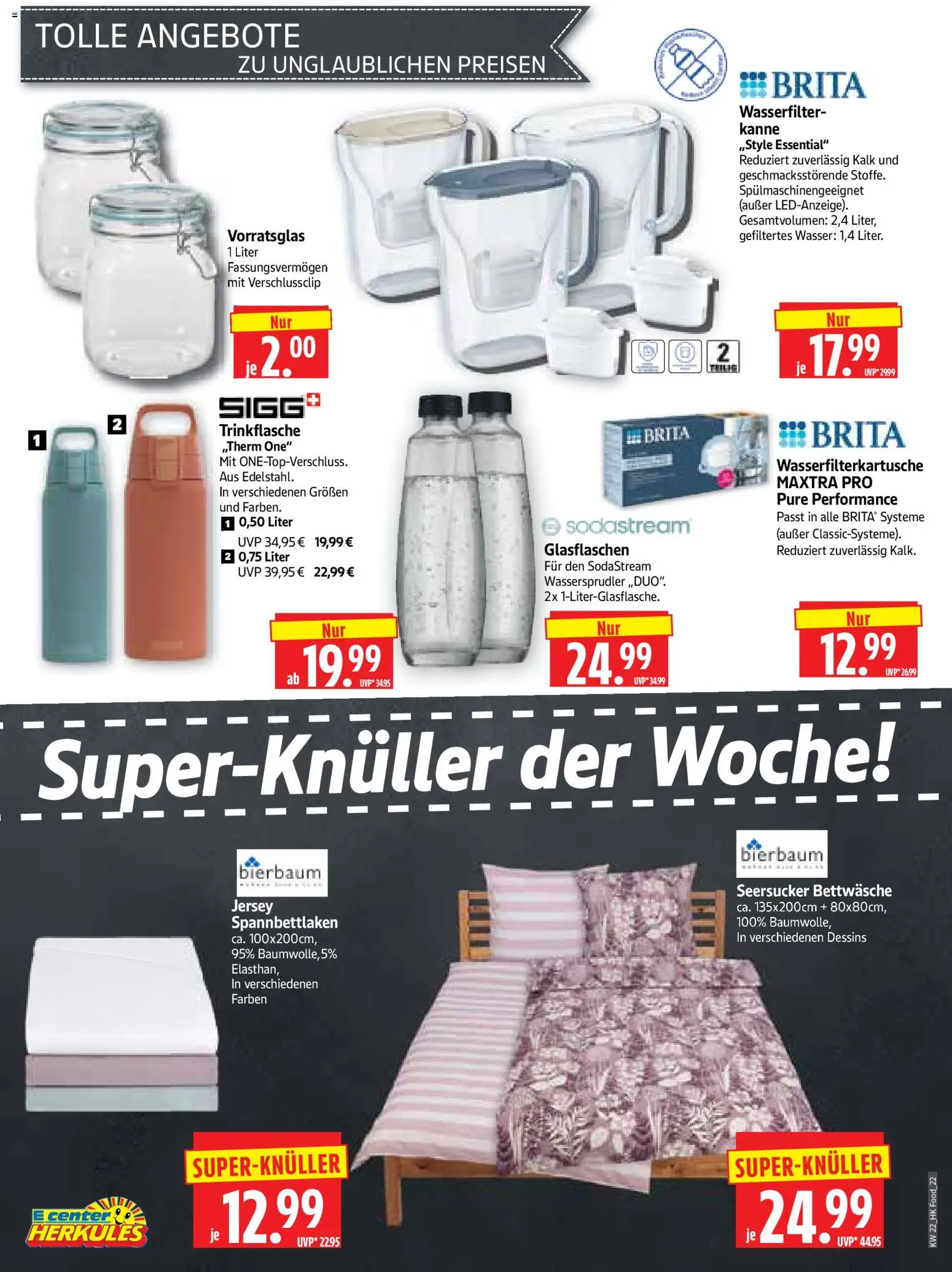 HERKULES Prospekt – gültig ab 26.05.2026 | Seite: 22 | Produkte: Bettwäsche, Wasser, Sodastream