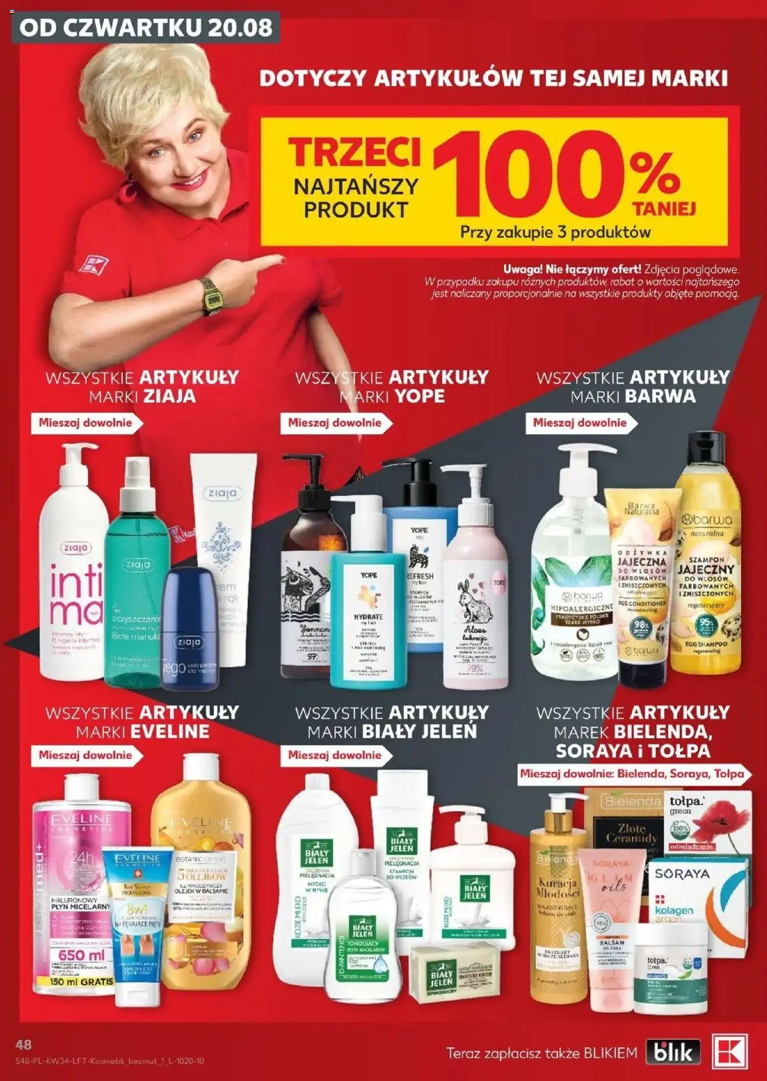 Kaufland gazetka od 20.08.2026 - od jutra PDF | Strona: 48 | Produkty: Jeleń, Odżywka, Antyperspirant, Płyn do higieny intymnej