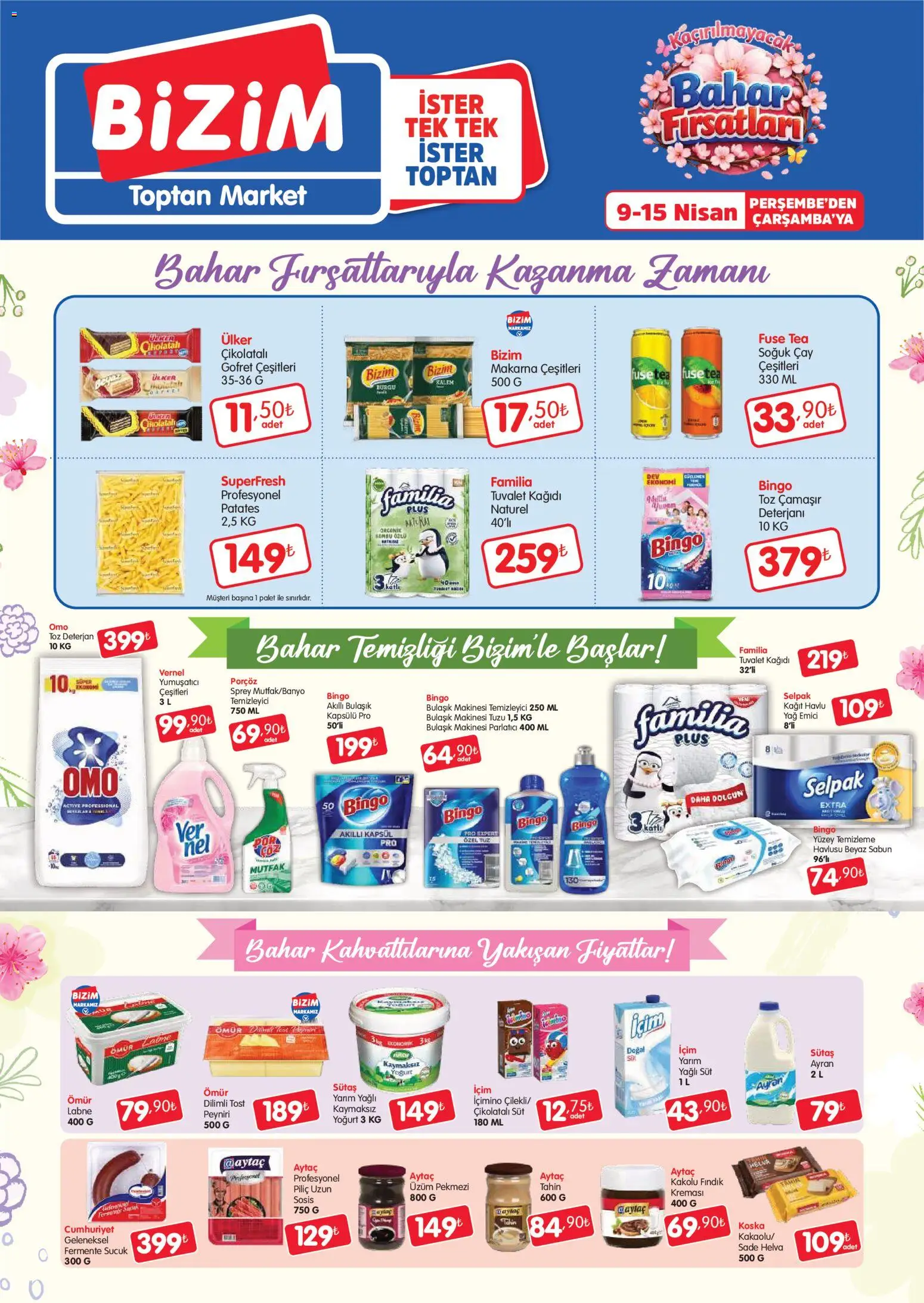 Bizim Toptan Katalog - 09.04.2026 tarihinden itibaren geçerlidir | Sayfa: 1 | Ürünler: Fuse tea, Tuvalet, Sosis, Üzüm