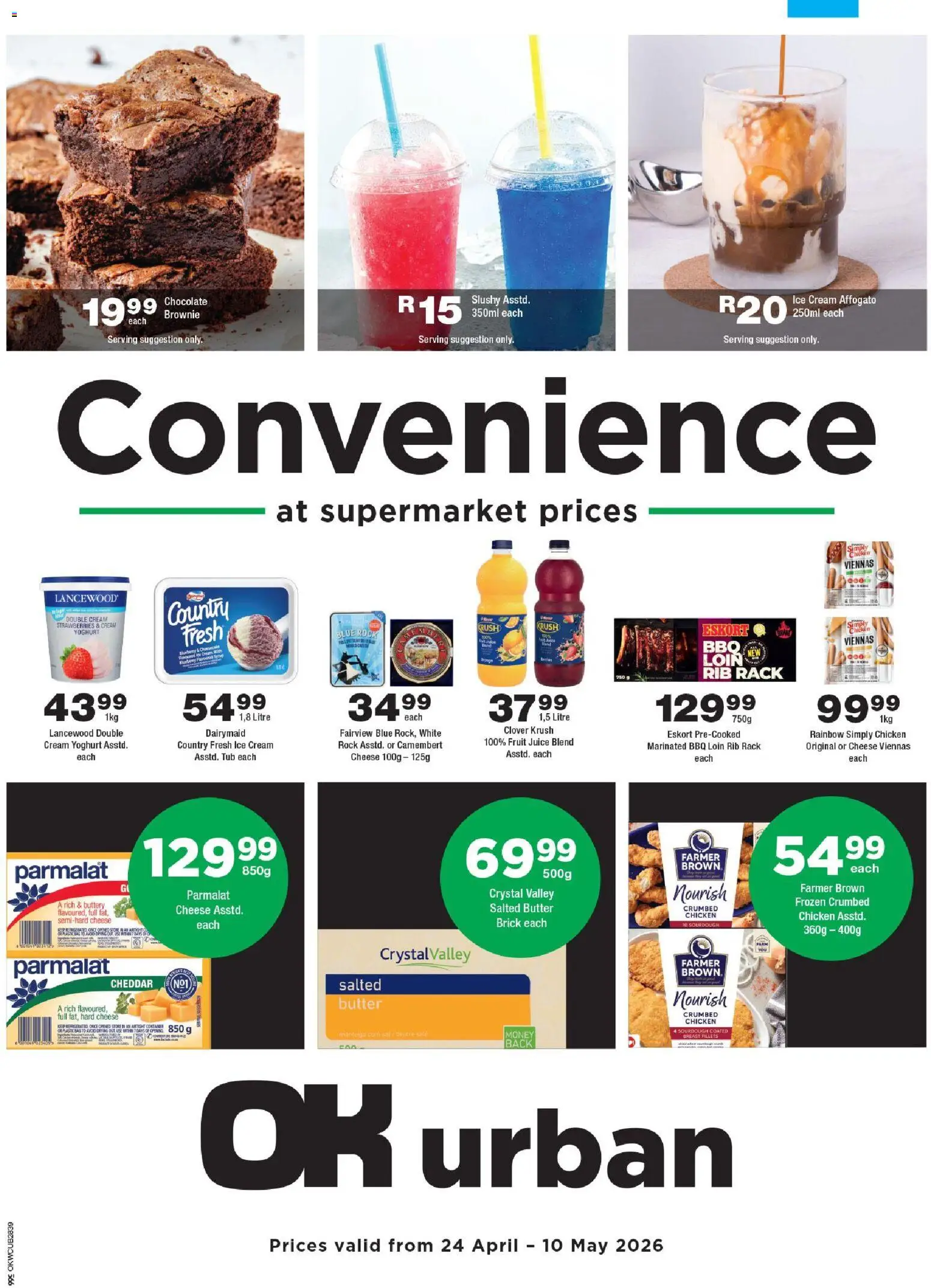 New OK Foods catalogue – valid from 24.04.2026 | Page: 1 | Products: Chocolate, Strawberries, Cream, Fruit